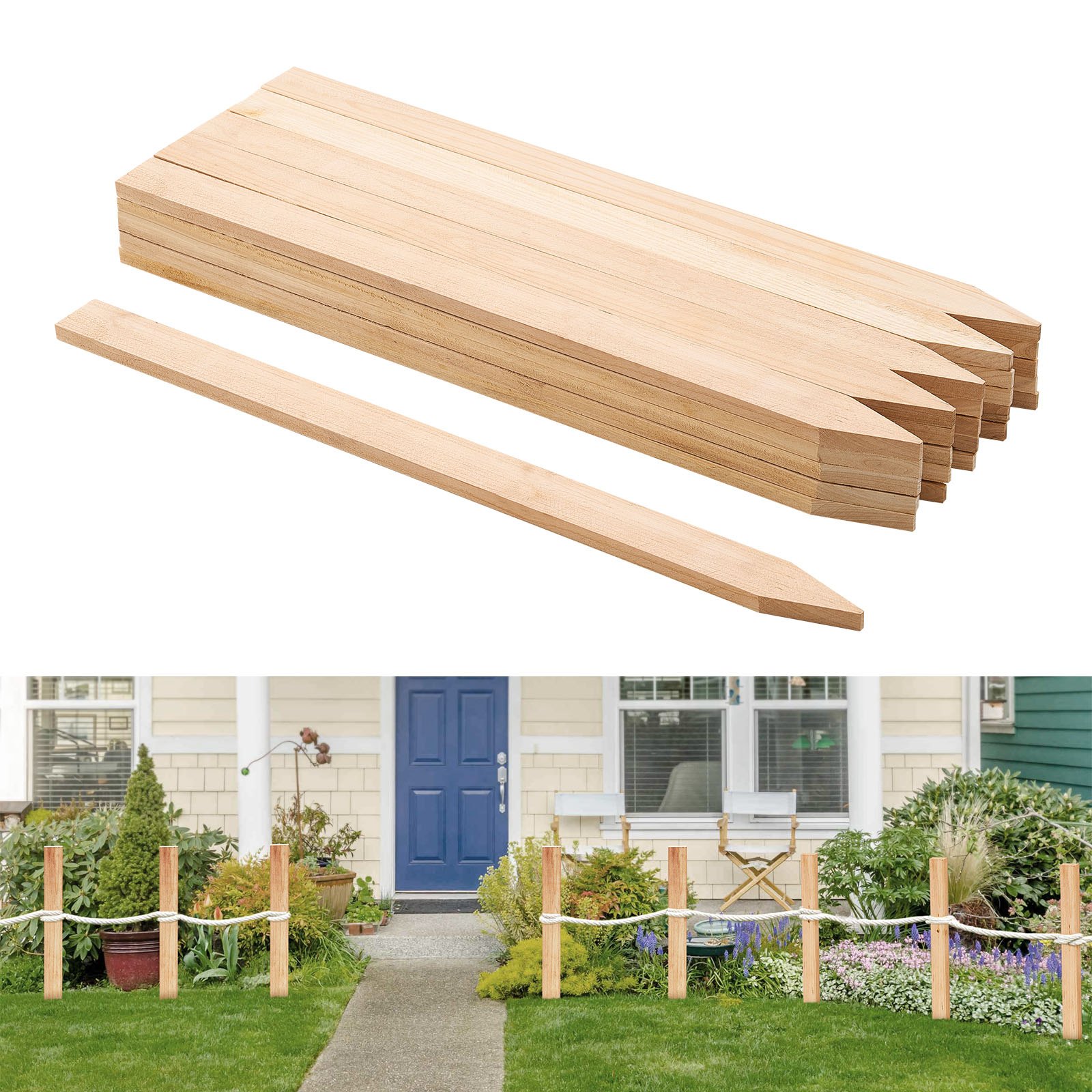 Puidust aiavaiad, 25 tk 12,7 x 38,1 x 609,6 mm maamõõtmisvaiad