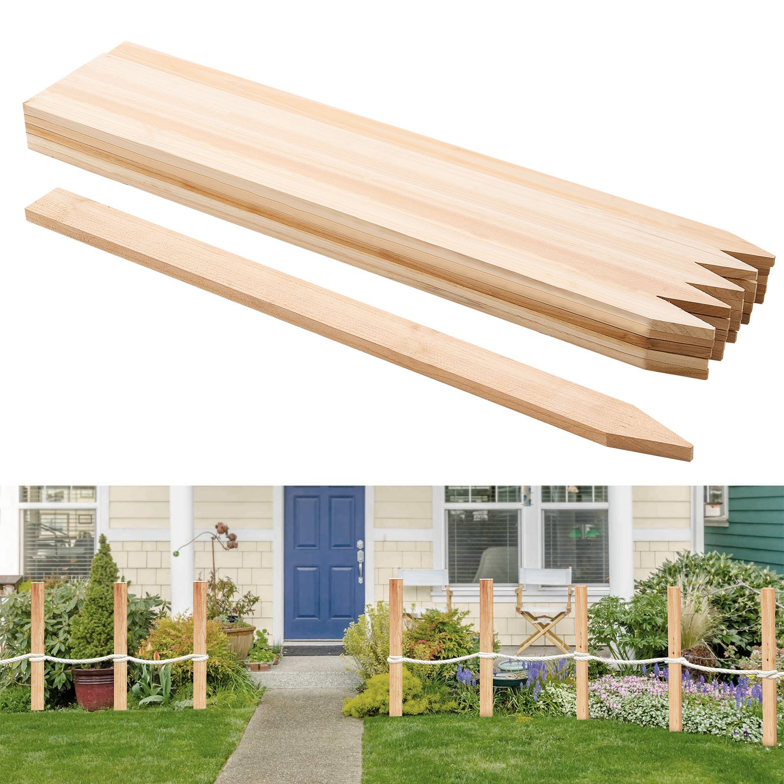 Puidust aiavaiad, 25 tk 12,7 x 38,1 x 914,4 mm, maamõõtmise tasandusvaiad
