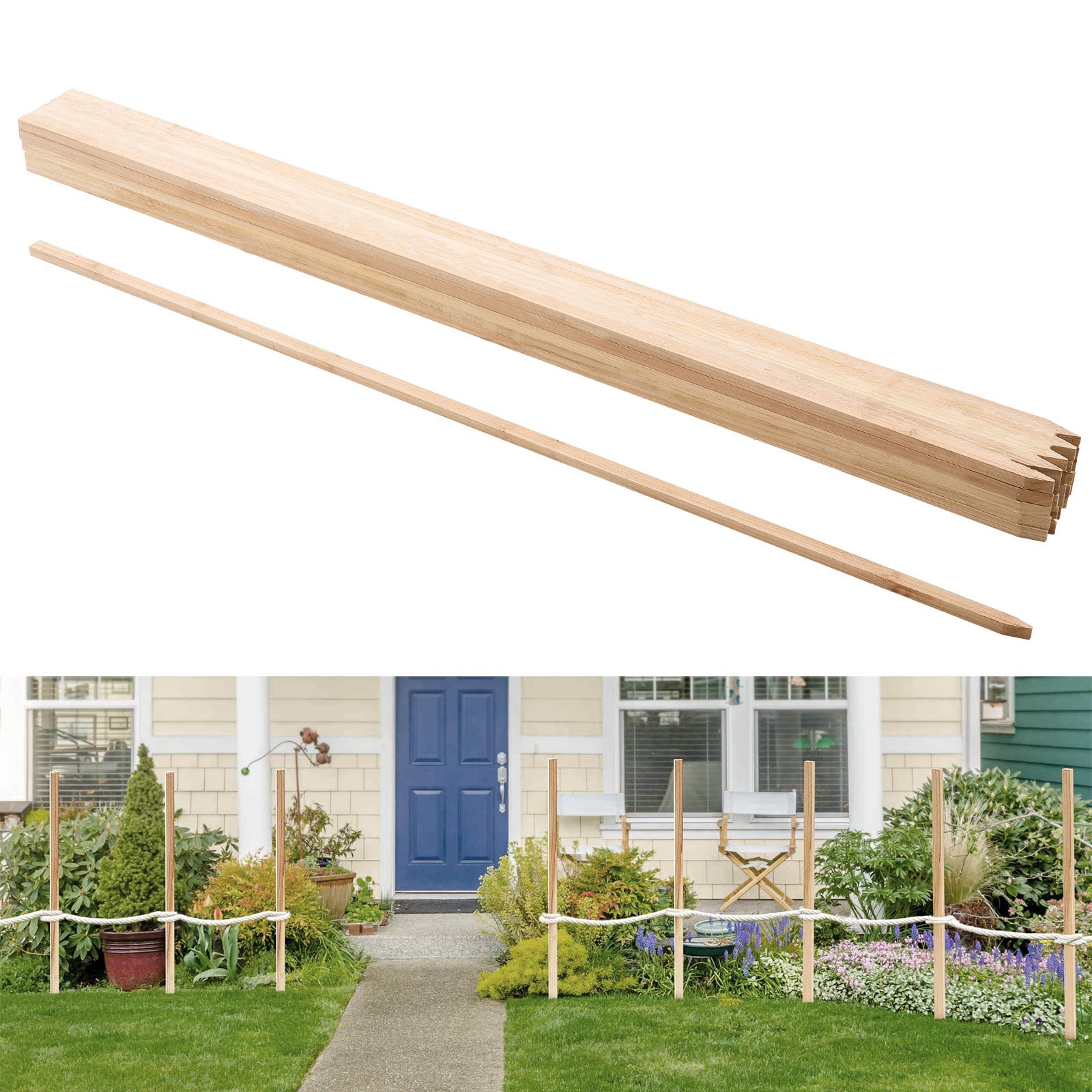 Puidust aiavaiad 25 tk 17 53 x 12 7 x 1219 2 mm maamõõtmise tasandusvaiad terava otsaga aia maapinna vai kuusepuidust