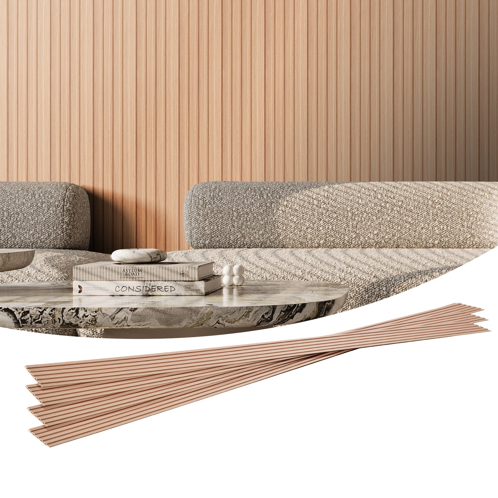 Puitliistudest akustilised paneelid 8 tk 244 x 15 2 cm WPC-st aktsent-puidust seinapaneelid moodsa siseseina jaoks