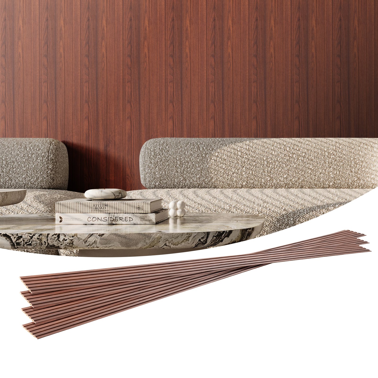 Puitliistudest akustilised paneelid 8 tk 244 x 15 2 cm WPC-st aktsentpuidust seinapaneelid moodsa siseseina jaoks