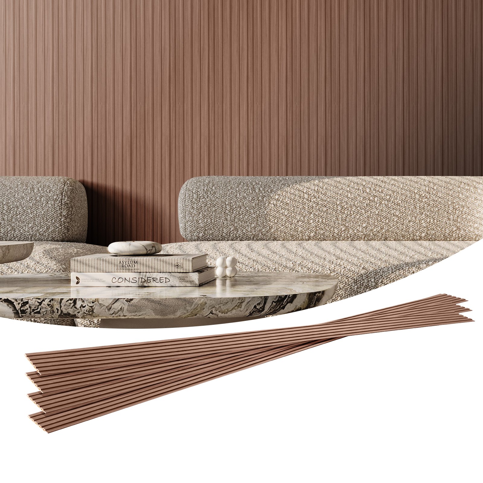 Puitliistudest akustilised paneelid 8 tk 244 x 15 2 cm WPC-st aktsent-puidust seinapaneelid moodsa siseseina jaoks
