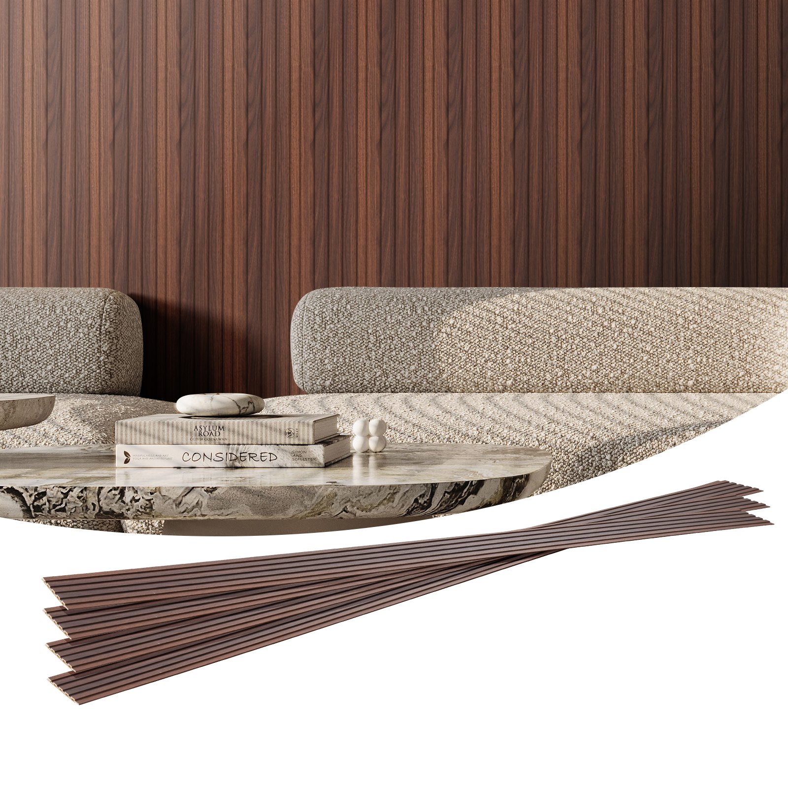 Puitliistudest akustilised paneelid 8 tk 244 x 15 2 cm WPC-st aktsentpuidust seinapaneelid moodsa siseseina jaoks