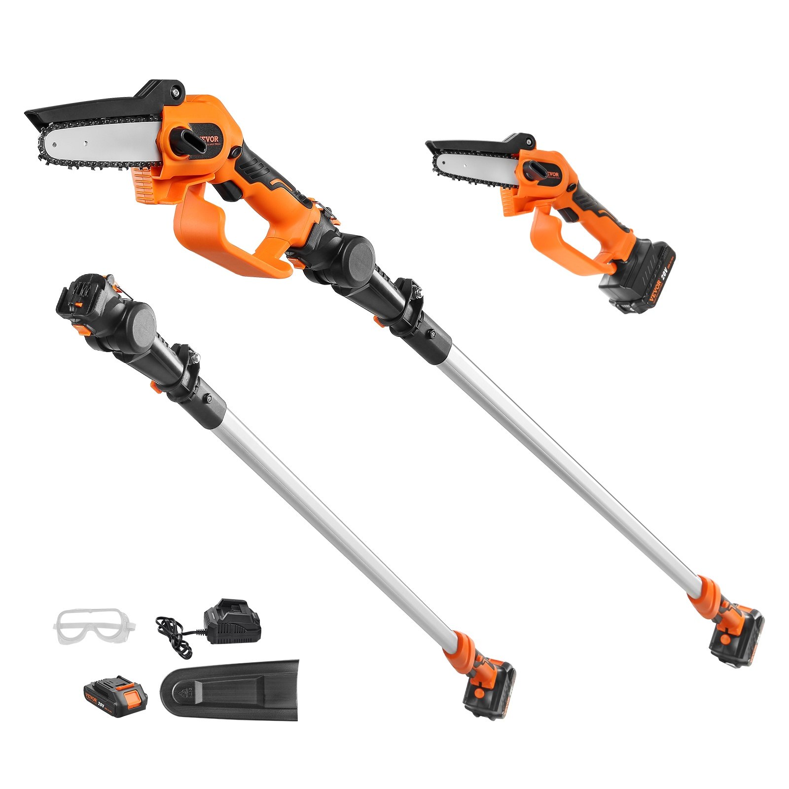 2-ühes akuga latvsaag ja minikettsaag 20 V 2Ah akuga latvsaag 12 7 cm lõikeulatus 243 8 cm ulatusega latvsaag okste