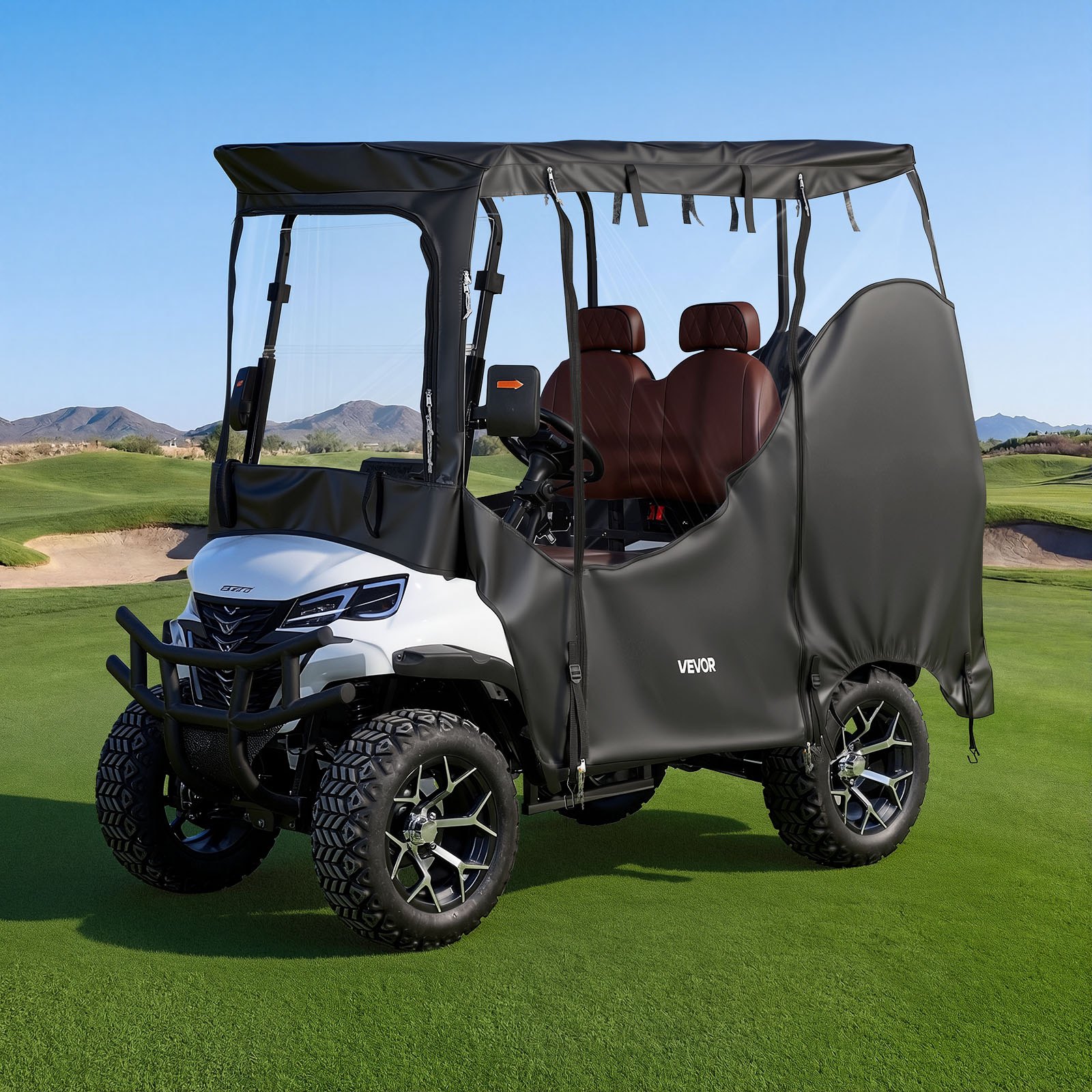 Golfikäru kate nähtav täiskate 2 ja 2+2 reisijale 600D veekindel Oxford-kangast klubiauto kate sobib enamikele