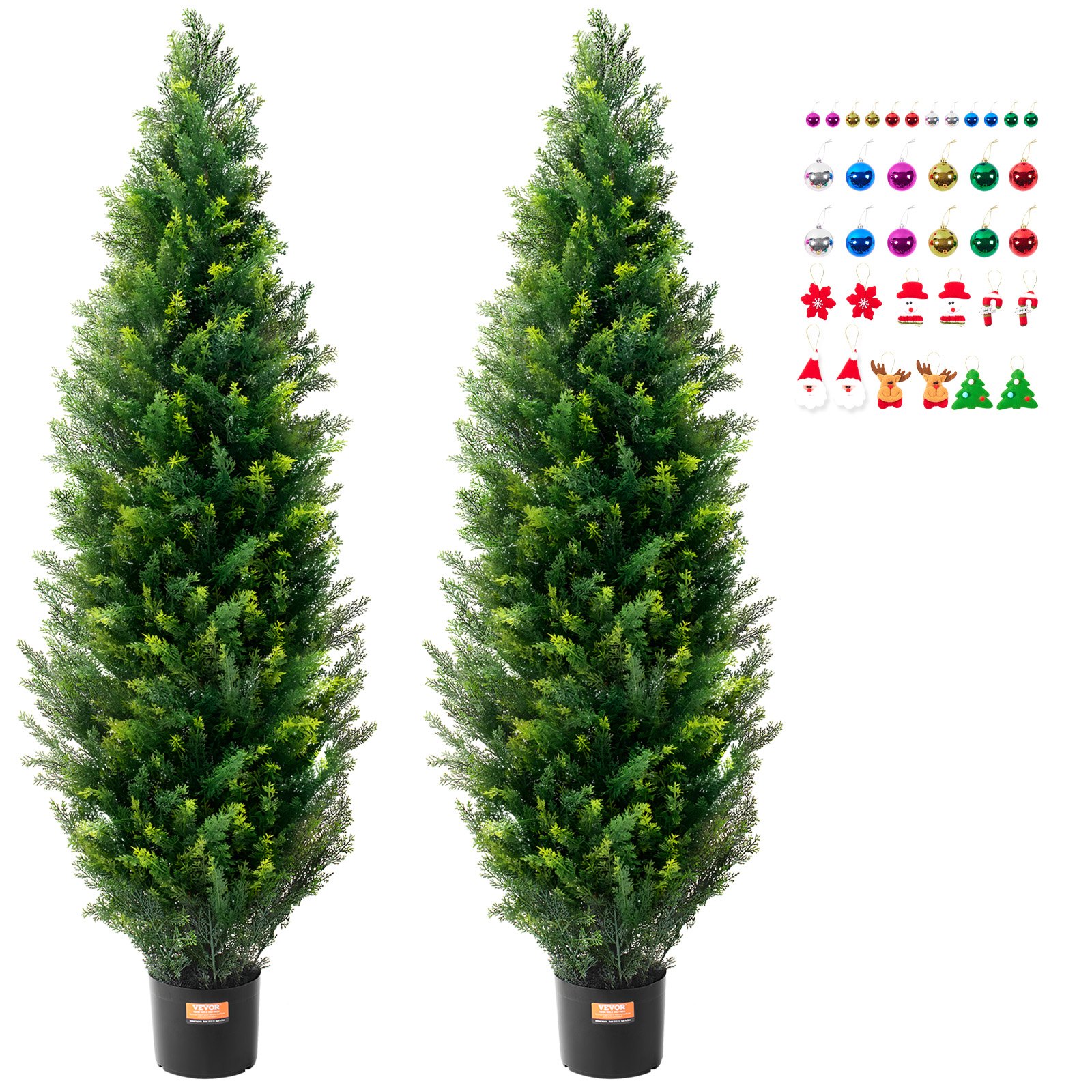 2 tk 152,4 cm kunstpuu seedripuu kunstlilledega, UV-kaunistused, sise- ja õuealad