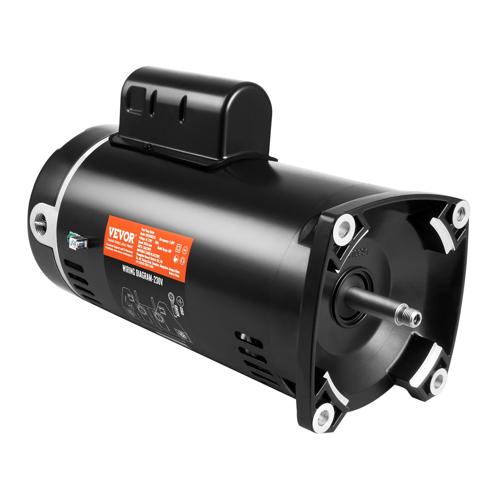 2 hj basseinipumba mootor 56Y raam 230 V (7 8 amprit) 3450 p/min 60 Hz teenindustegur 1 3 50 μF/250 V kondensaator