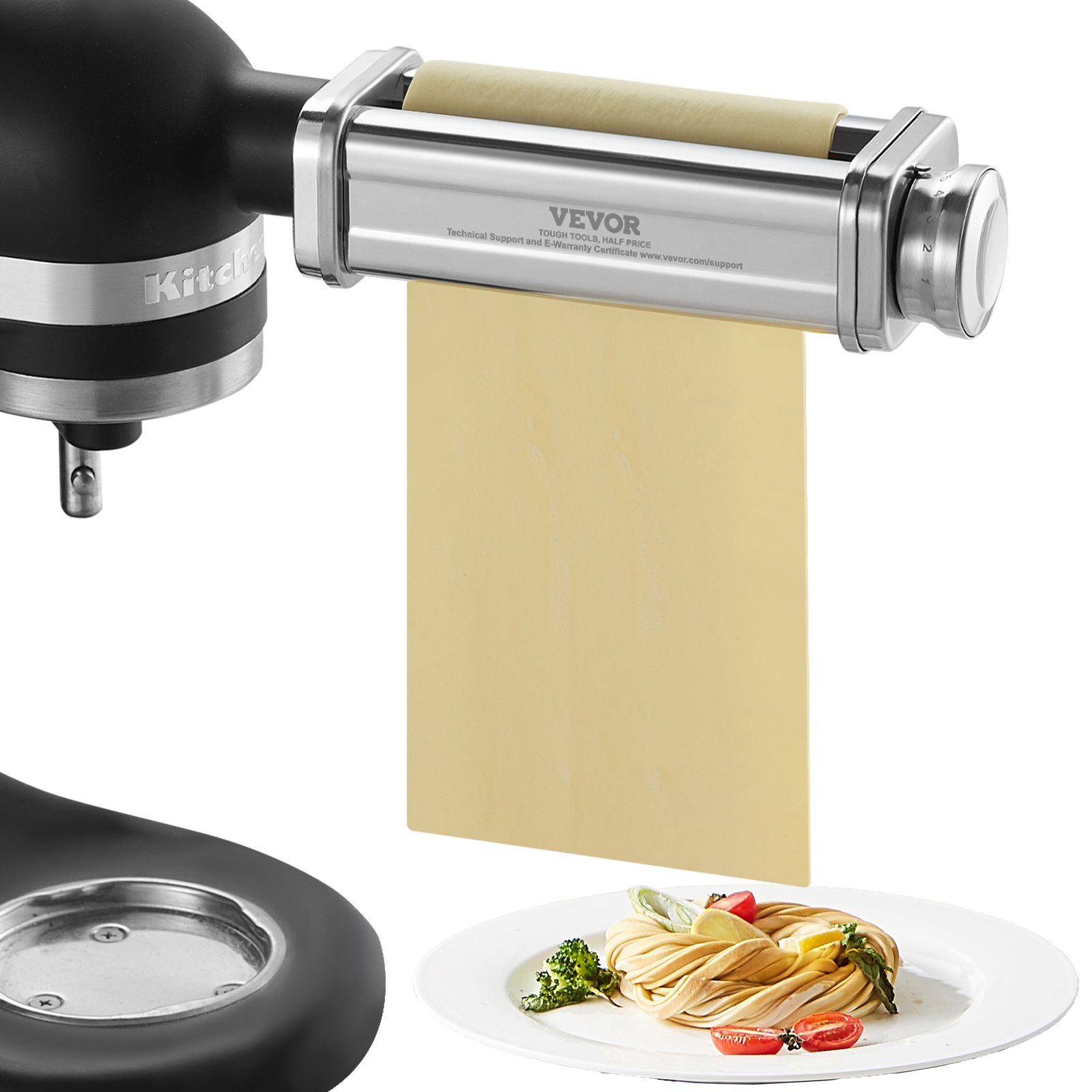 Pastaotsak KitchenAidi köögikombaini jaoks, roostevabast terasest pastarulliotsak