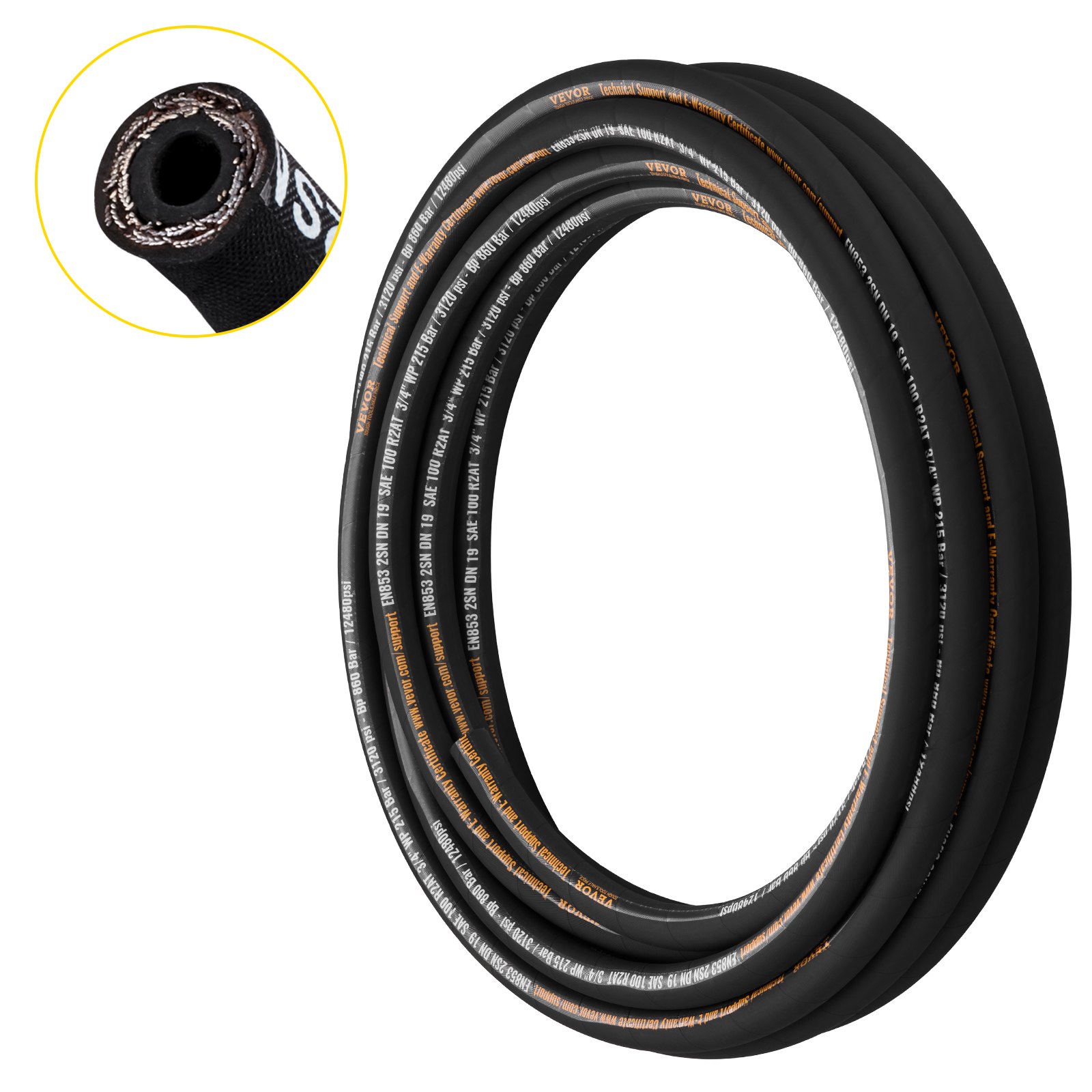 Hüdraulikavoolik 19 mm x 15,2 m, keermestatud hüdraulikavoolik