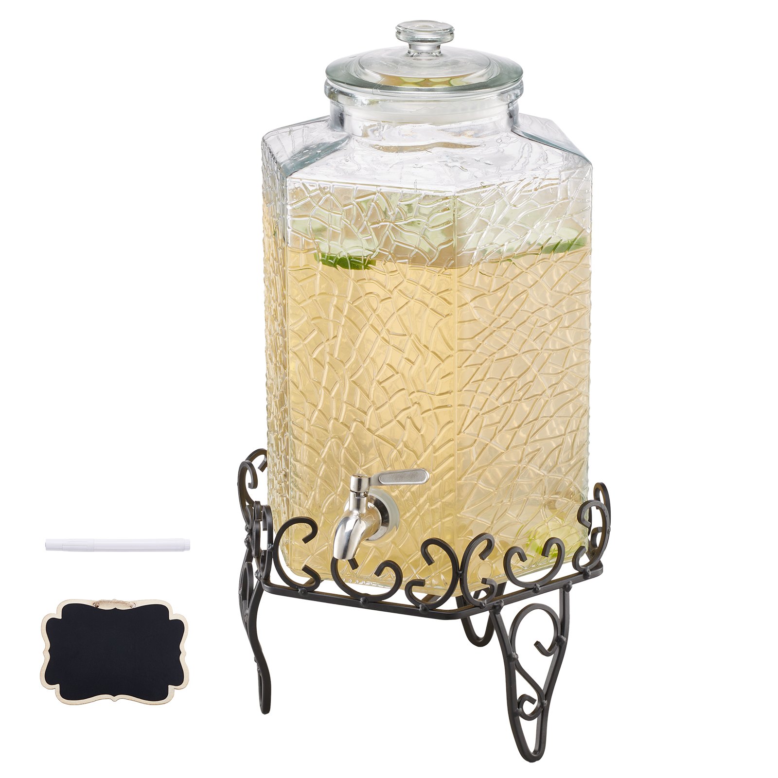 Joogidosaator, 10 l joogidosaatorid pidudeks, klaasist mahladosaator metallalusega