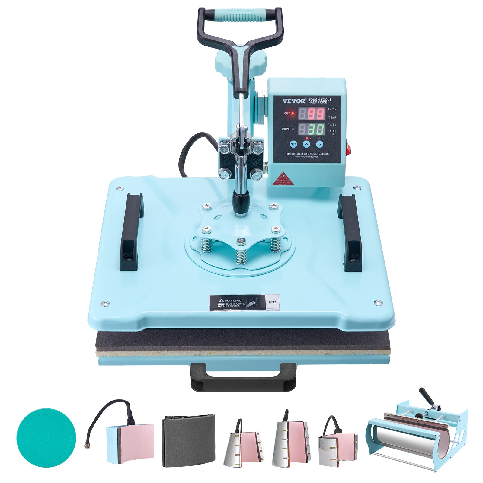 Kuumpress 300 x 380 mm 8 ühes koos 850 5 g trummelpressiga T-särgid rohelised