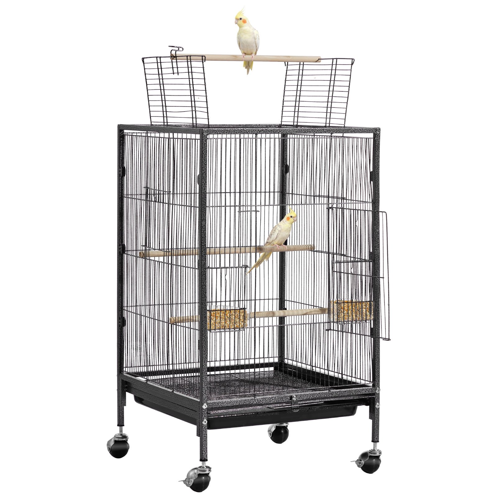 Linnupuur 460 x 460 x 770 mm avatud lameda ülaosaga sepistatud rauast linnulennupuur õrte väljatõmmatava kandiku ja