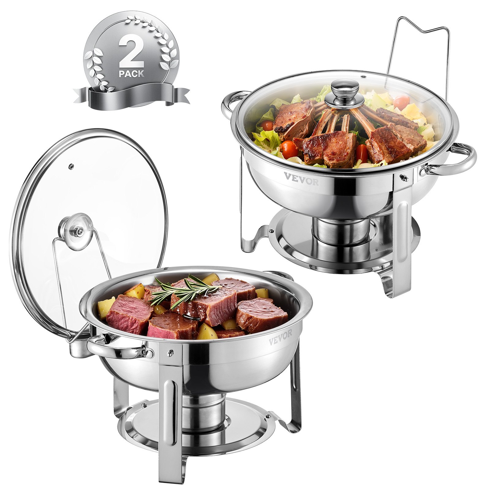 Toidusoojendusnõude komplekt, 4,7 l, 2 tk, ümmargune
