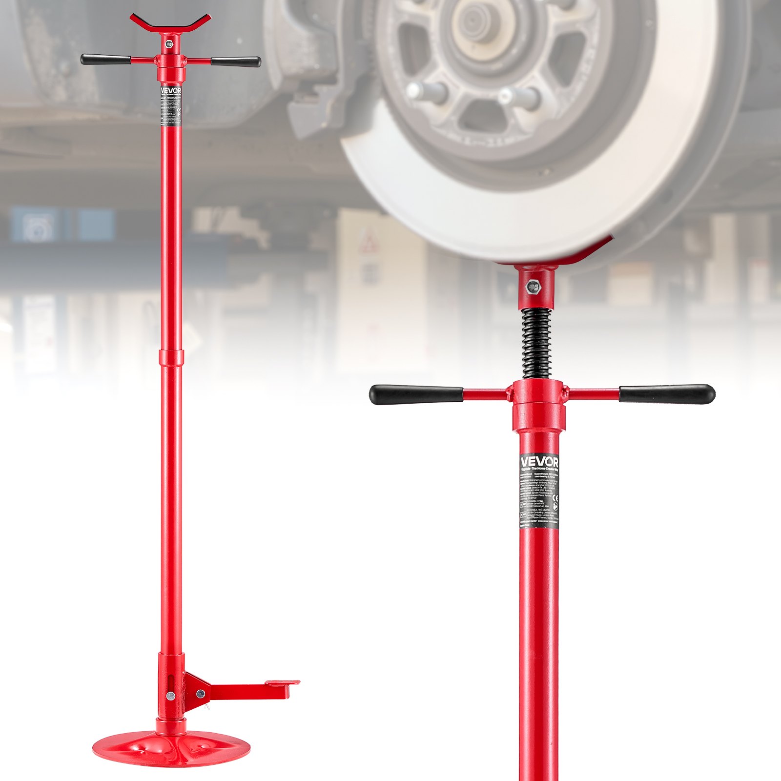 Tõsteseadme tugijalg, kandevõime 3/4 tonni, tõstekõrgus 1320 mm kuni 2032 mm