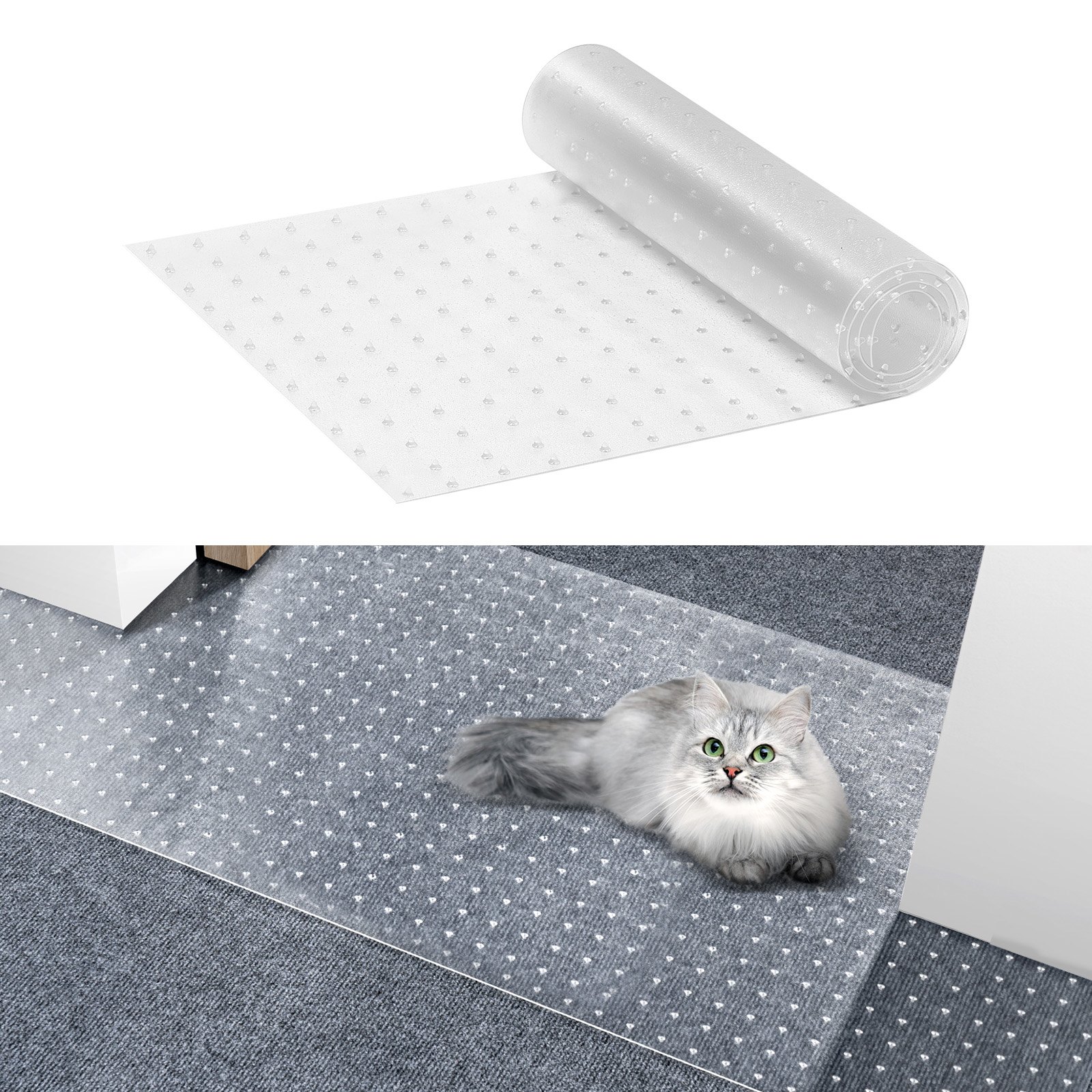 Vaibakaitse lemmikloomadele 38 1 cm x 1 22 m PVC kriimustuskindel kassivaibakaitse ukseava jaoks libisemisvastane kassi