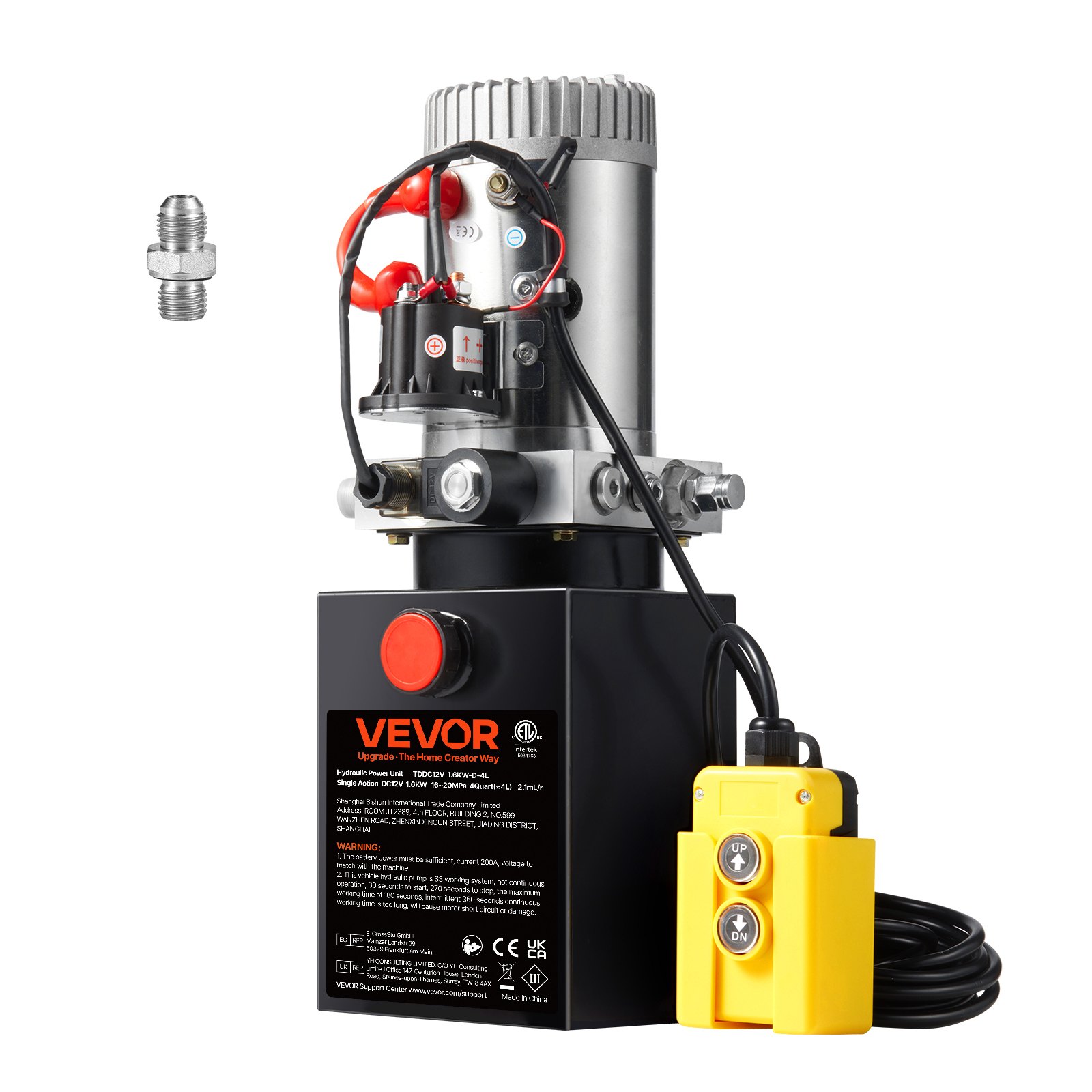 Hüdrauliline pump 4 kvarti/3 8 l ühetoimeline kallurhaagise pump Toiteplokk DC 12 V