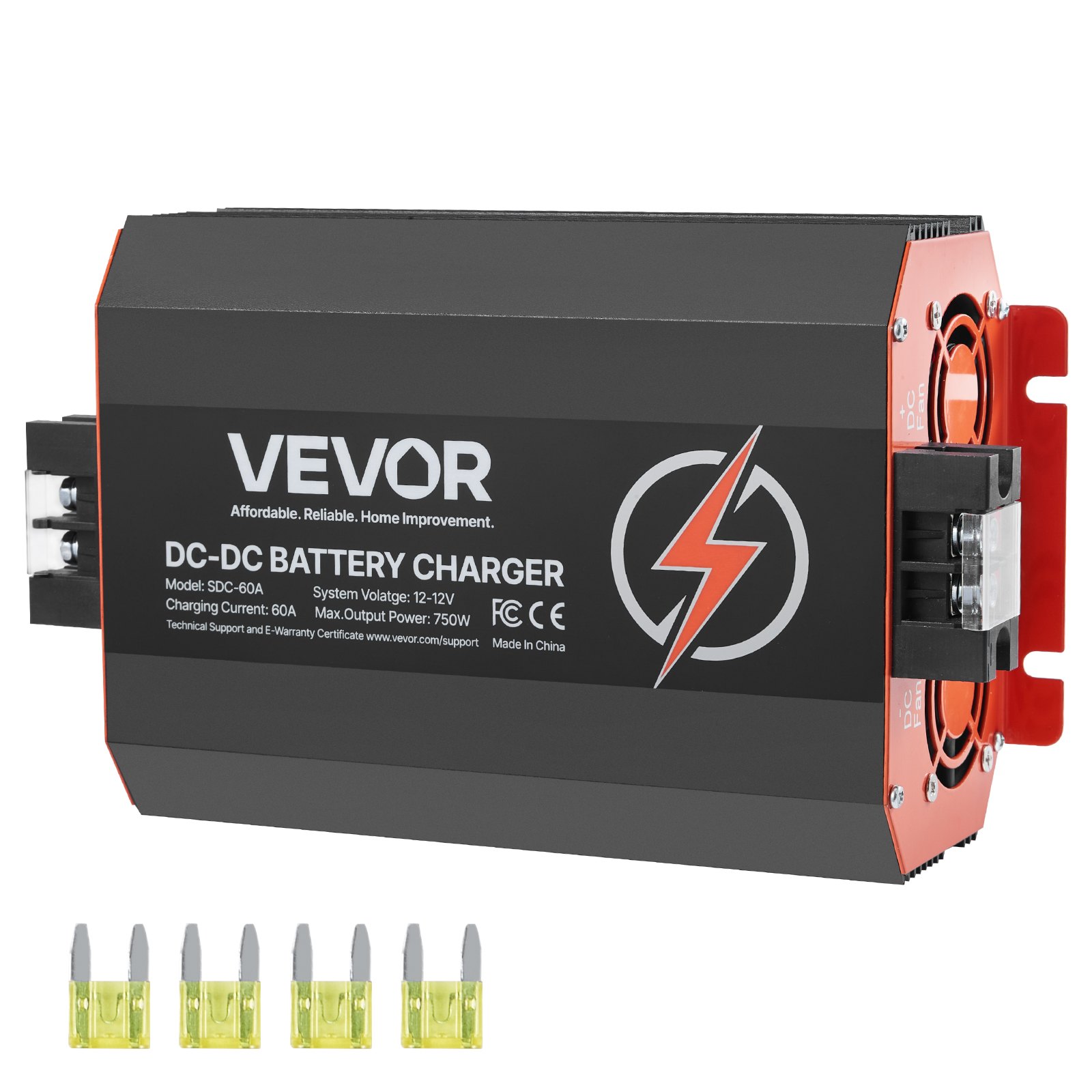 12 V 60 A alalisvoolu-alalisvoolu akulaadija, 750 W, sisseehitatud akulaadija pliiakudele