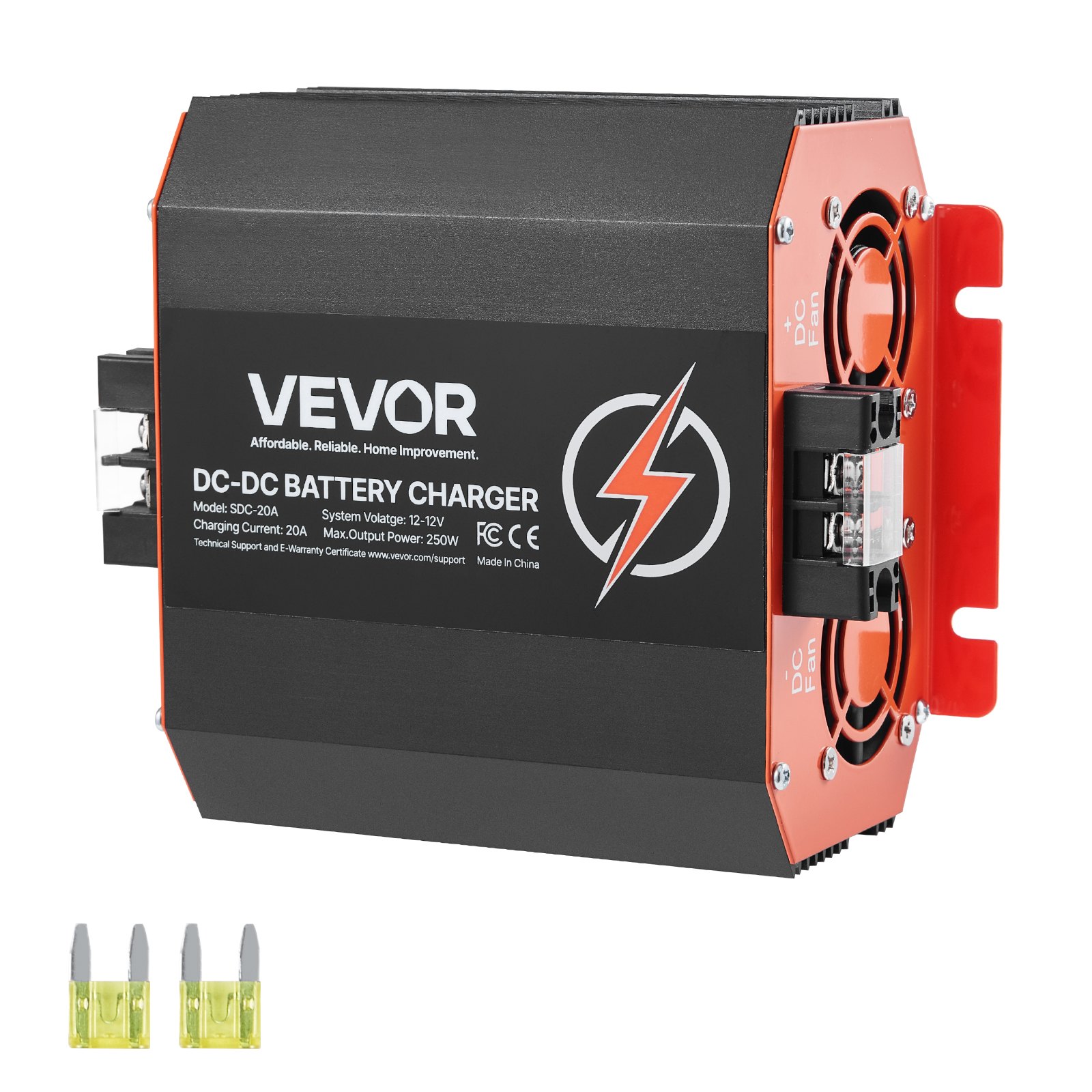 12 V 20 A alalisvoolu-alalisvoolu akulaadija, 250 W, sisseehitatud akulaadija pliiakudele