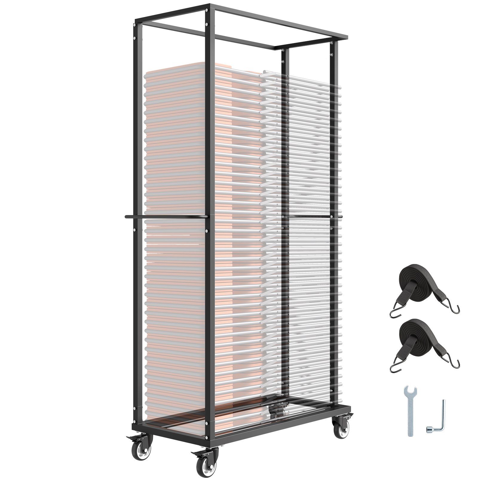 Kokkupandav tooliriiul, mahutavus 226,8 kg, vastupidav toolikäru 60 toolile