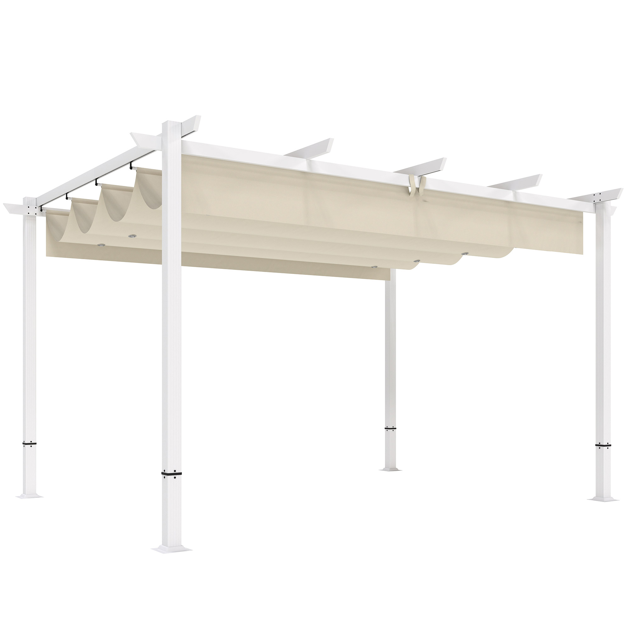 Pergola 3 x 4 m terrassikatus lükandkatusega, magnetiliste sulguritega, UV30+ beež