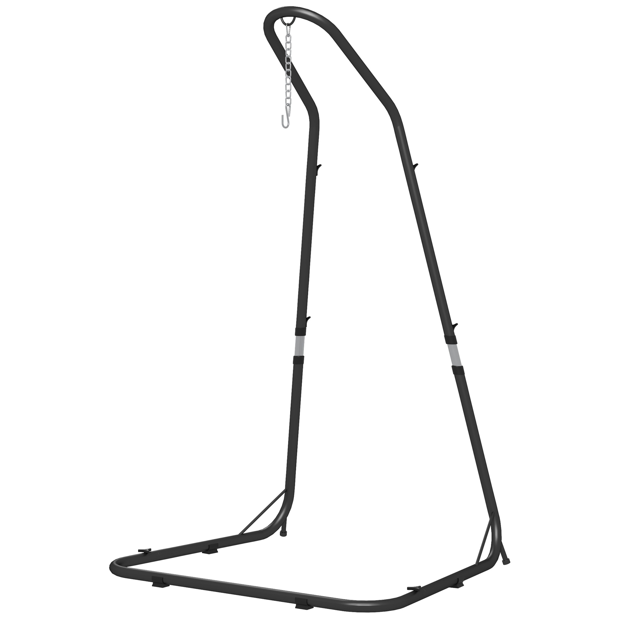 Ripptooli alus, ripptooli raam, ripptooli kronstein, 133 cm x 116 cm x 195/230 cm, must