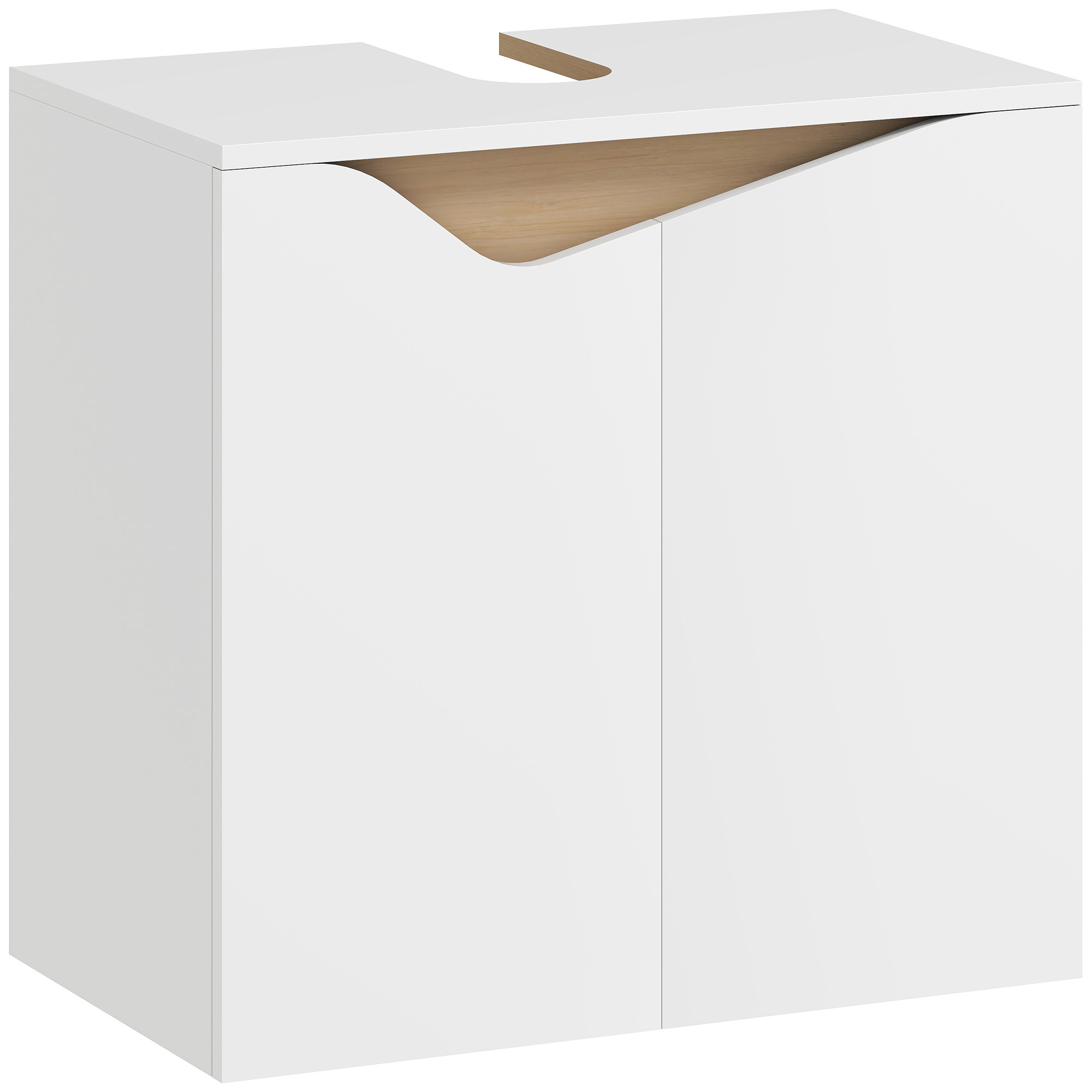 Vannitoa kapp pehmelt sulguvate ustega, valge, 60 x 35 x 57,9 cm