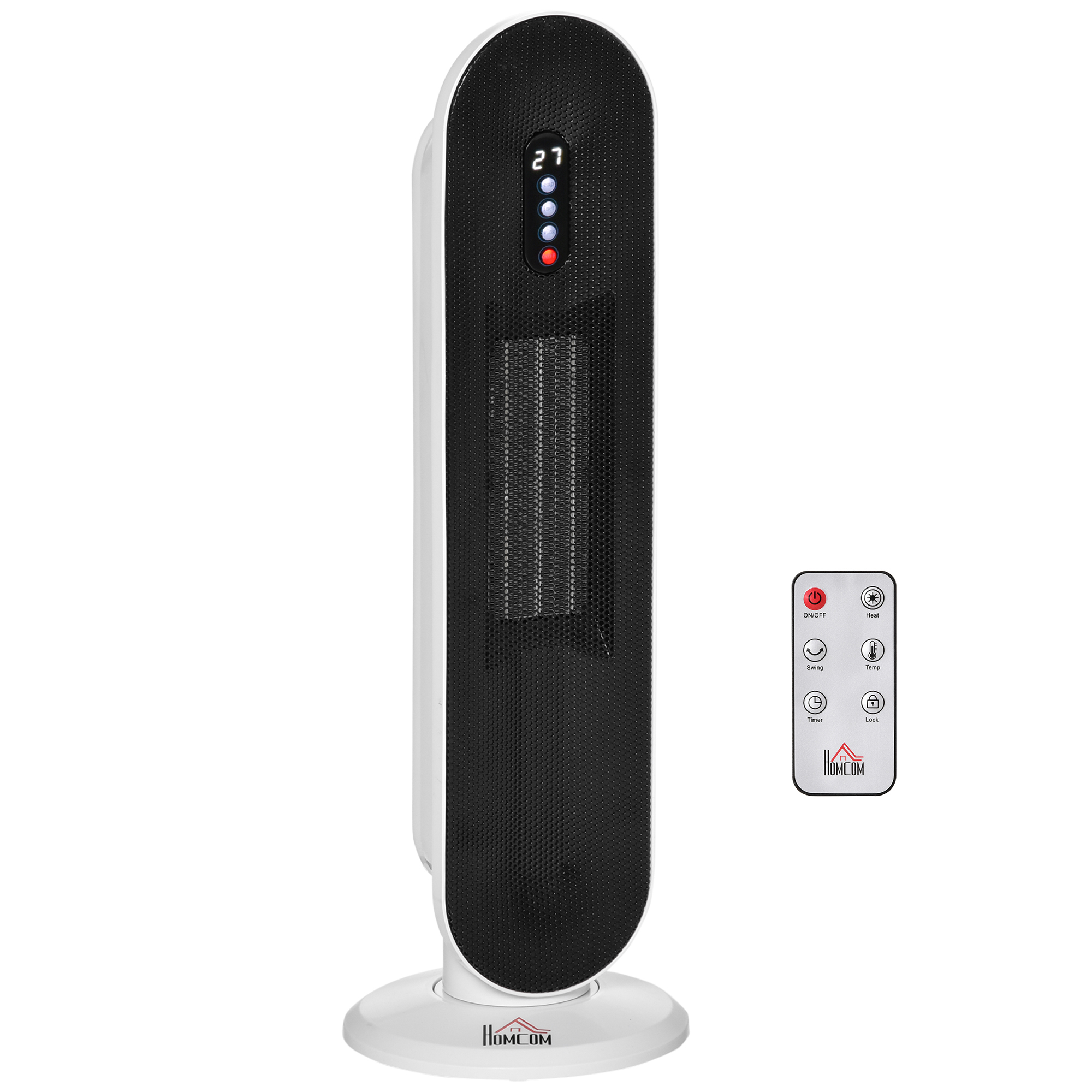 Ventilaatorkütteseade 24-tunnise taimeriga, 2000 W, 2 võnkumisrežiimi, metall, valge + must