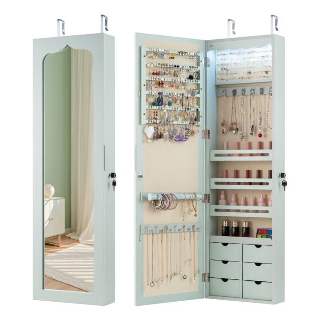 Roheline LED lukustatav ehtekapis peegliga