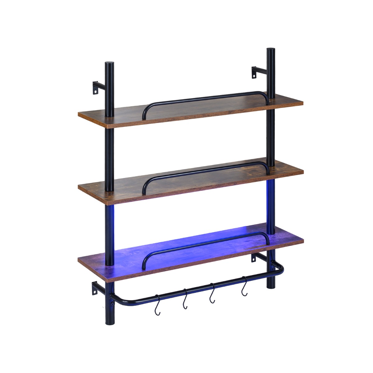 3-tasandiline ujuv seinariiul RGB LED-valgustusega, 80,5 x 24 x 97 cm