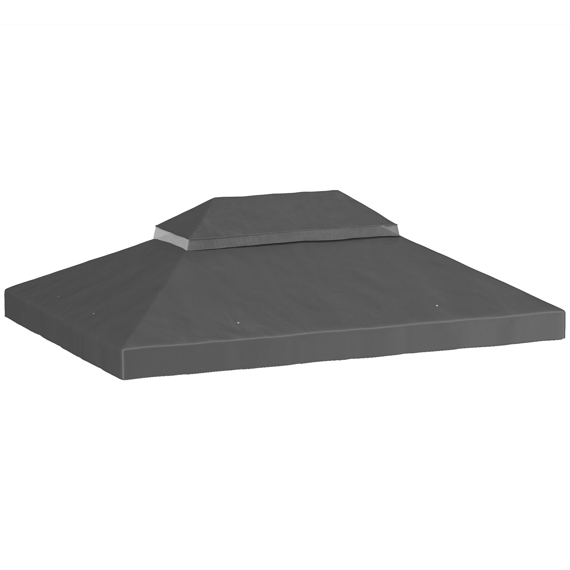 Paviljoni katus, 3 x 4 m, presenning äravooluavadega, polüester, päikesekaitse, UPF30+, tumehall
