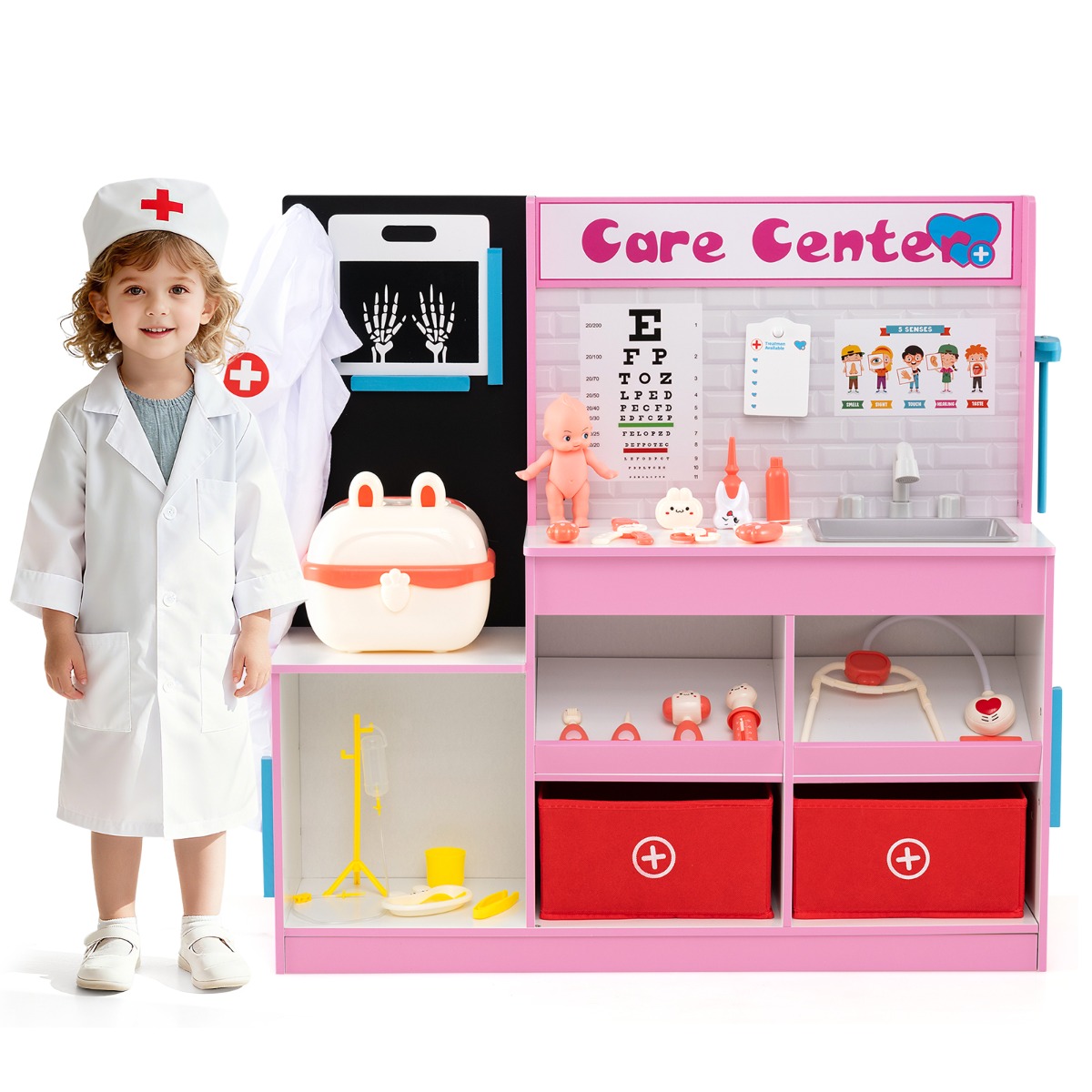 Arsti mängukeskus puidust roosa