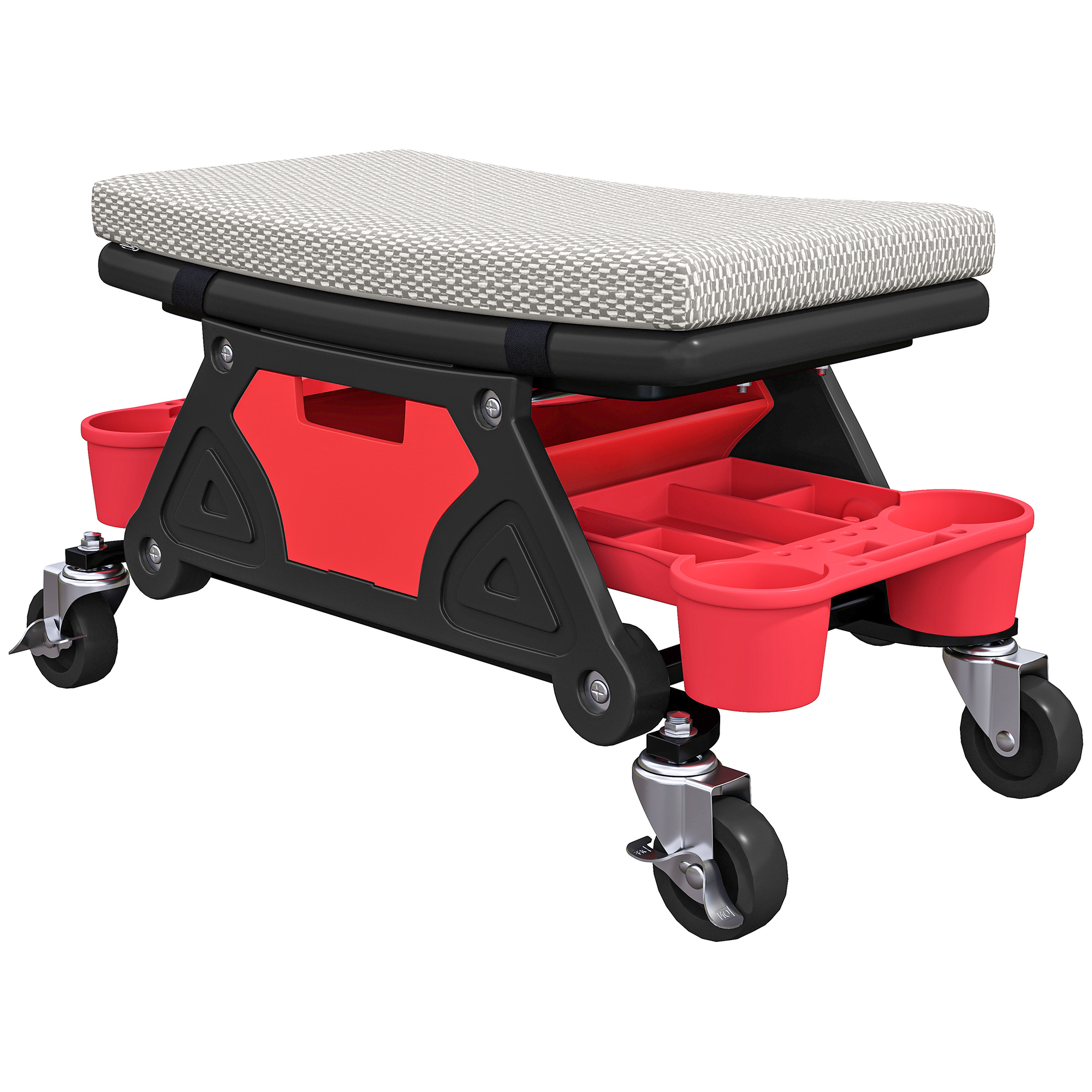 Töökojatool ratastega, hoiupinna kõrgus 35 cm, rulltoolil, kandevõime kuni 135 kg, hall