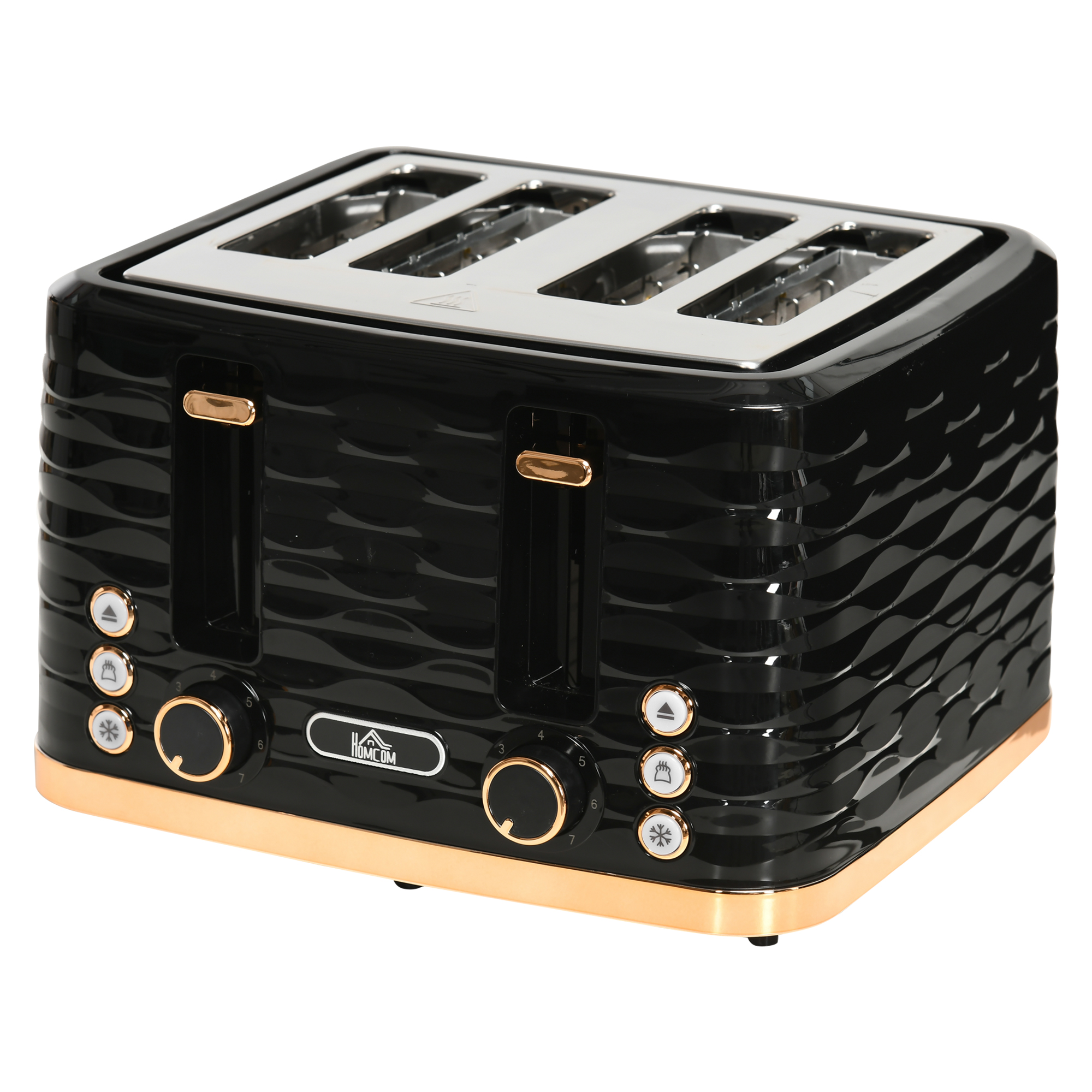 4-viiluline röster, lainekujuline disain, mitu funktsiooni, purualus, must