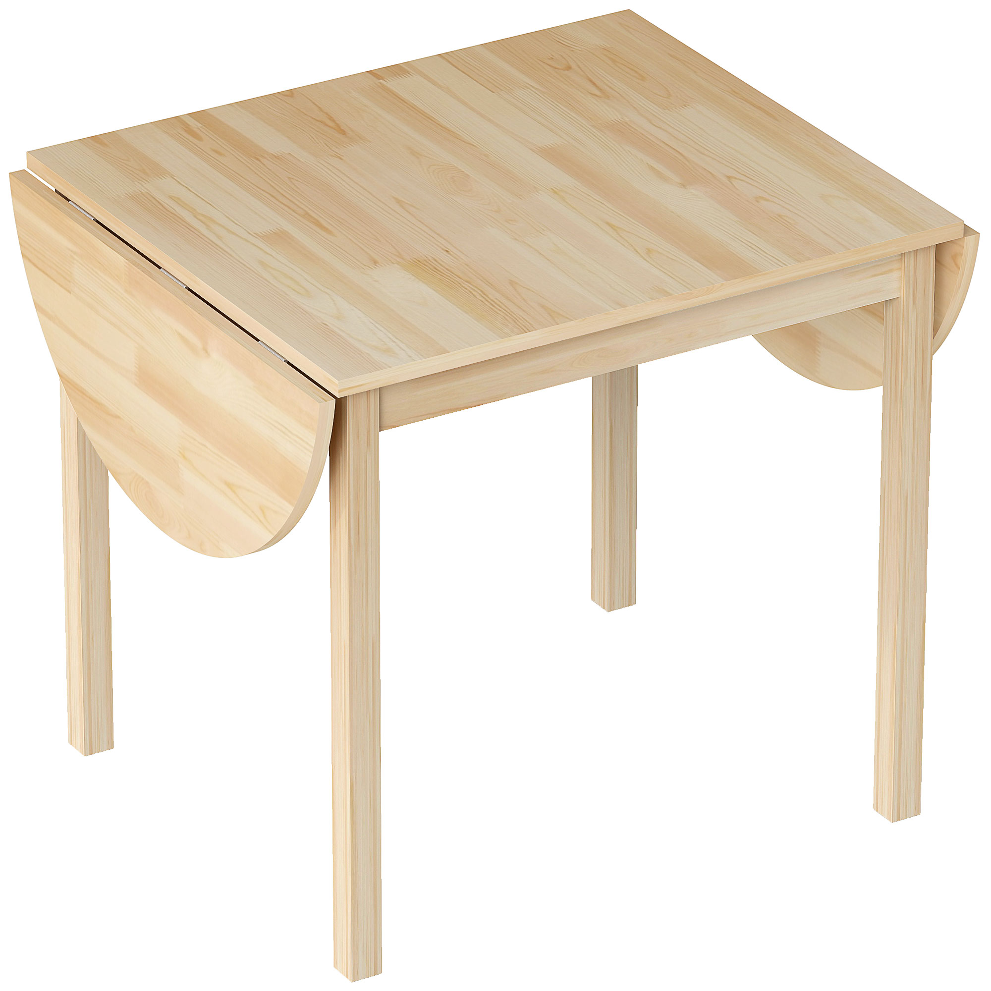 Kokkupandav puidust söögilaud 6 inimesele allaklapitava disainiga, 140 x 70 x 75 cm, naturaalne puit
