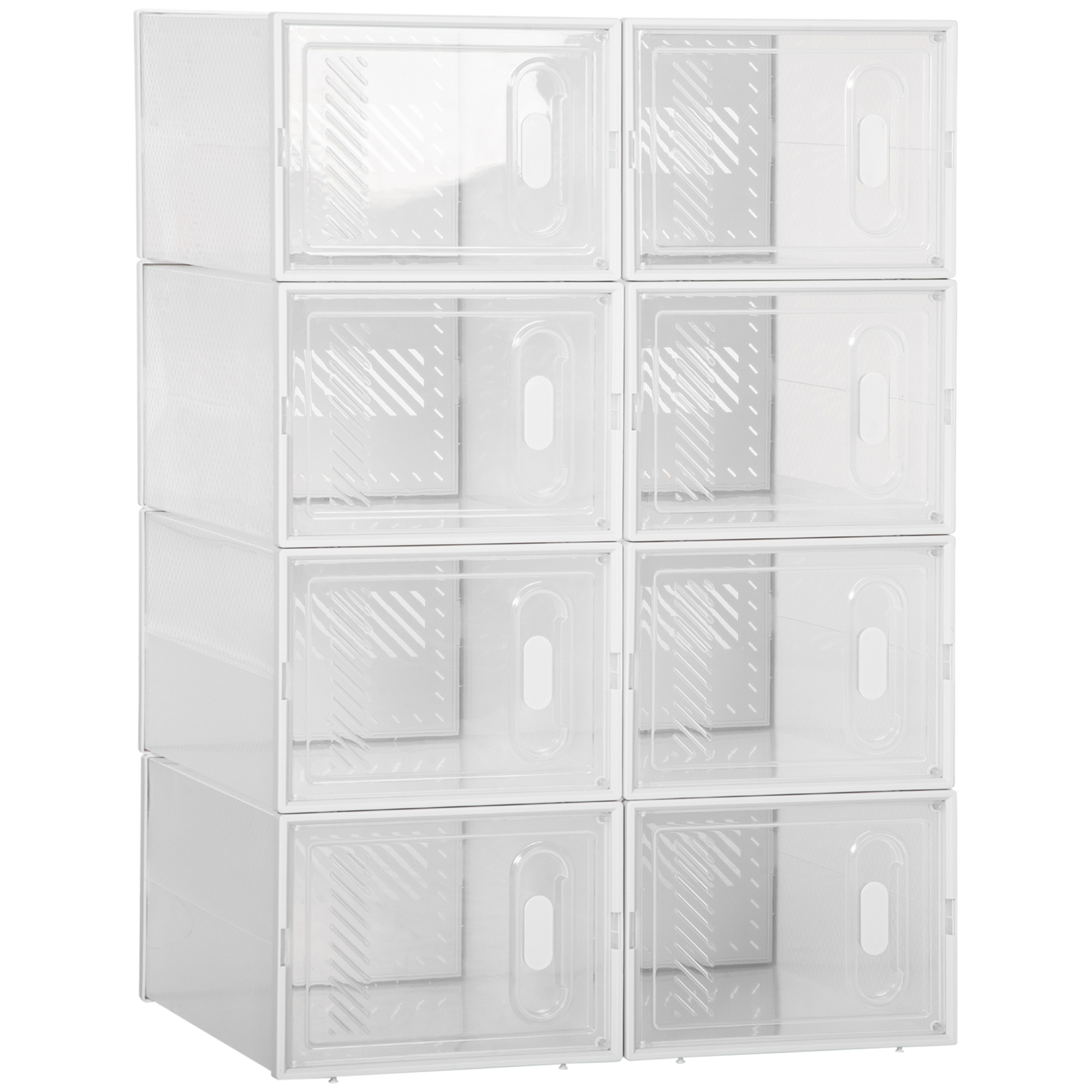 Modulaarne riiulisüsteem 8 sektsiooniga, sissetõmmatav riiul, 25 cm x 35 cm x 19 cm, läbipaistev