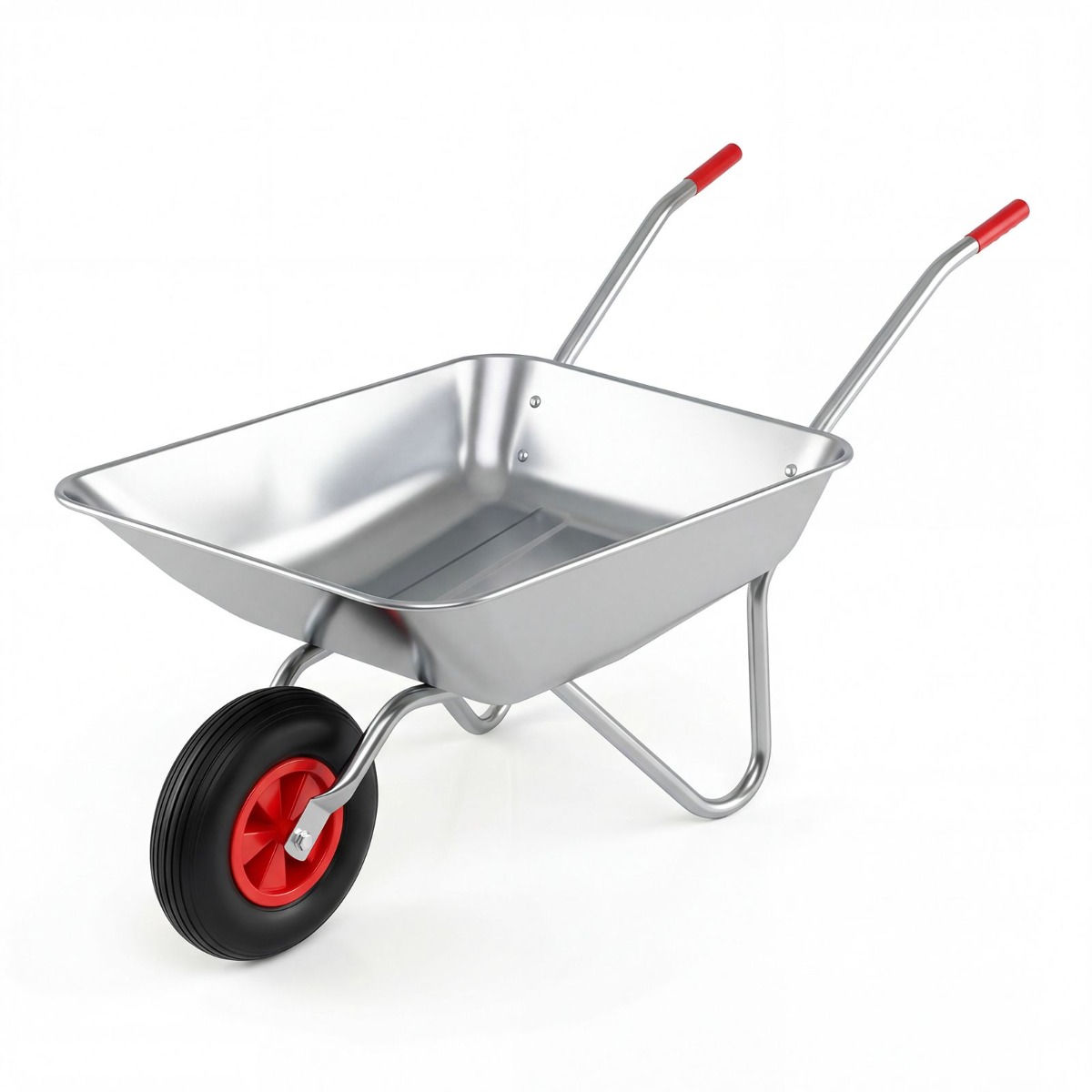 Ühe rattaga aiakäru kahe käepideme ja suure kummirehviga, vastupidav metallist kallutatav käru