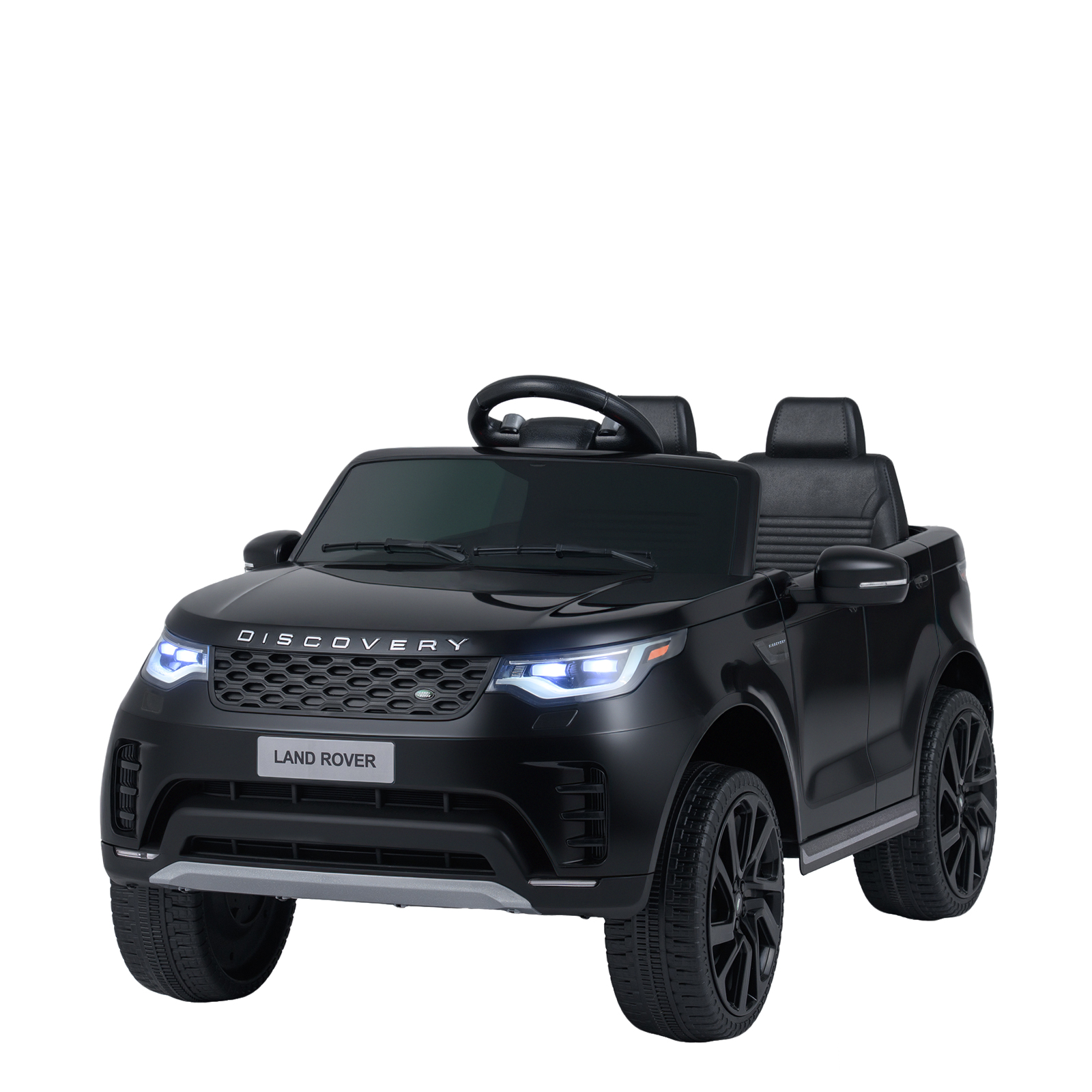 Ametliku litsentsiga Land Rover 12V elektriline lasteauto, ammortide, LED-tulede ja juhtmevaba ühendusega (alates 3. aastast), must