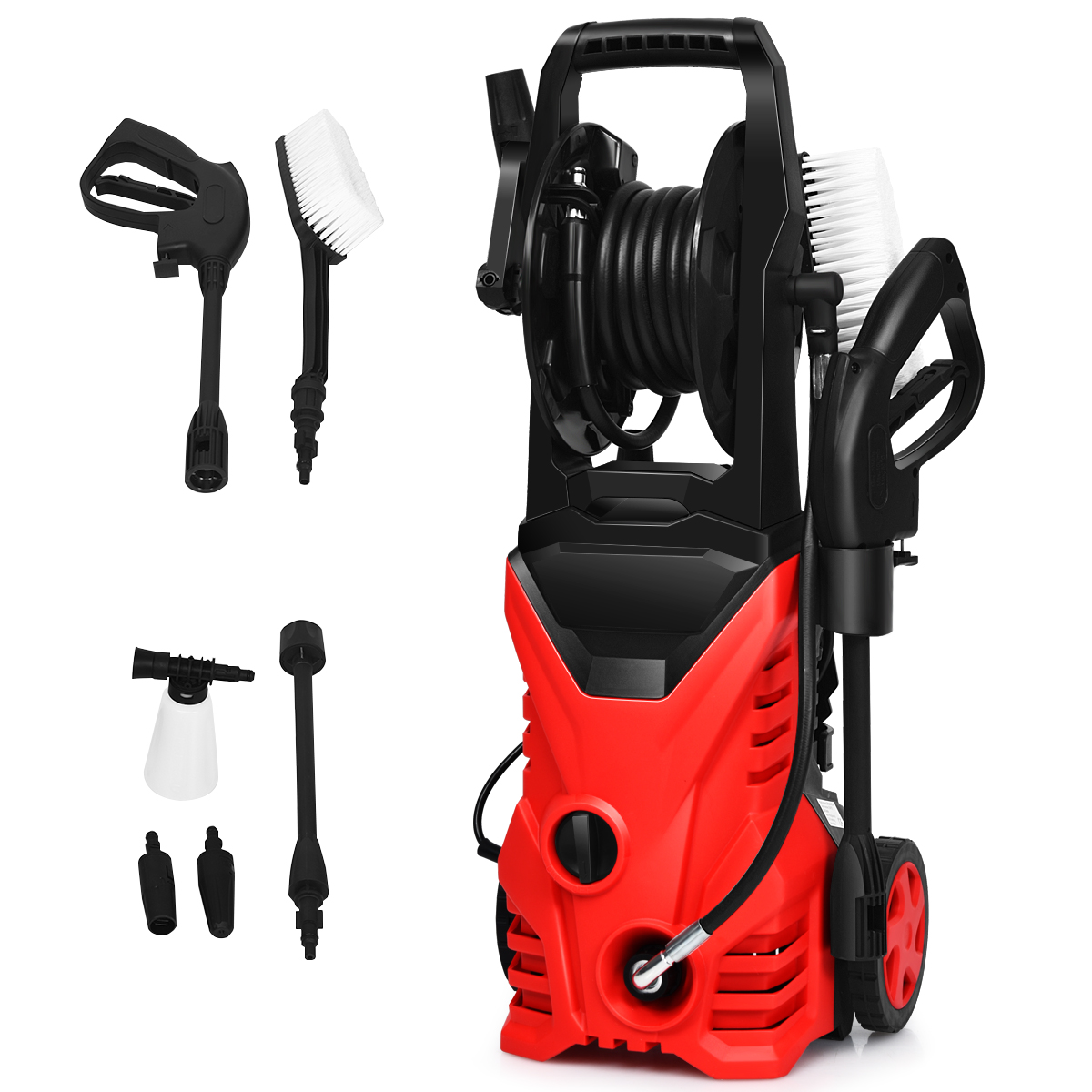 Kõrgsurvepesur 1400W terrassipuhasti sinine/punane 27 x 27 x 68 cm - punane