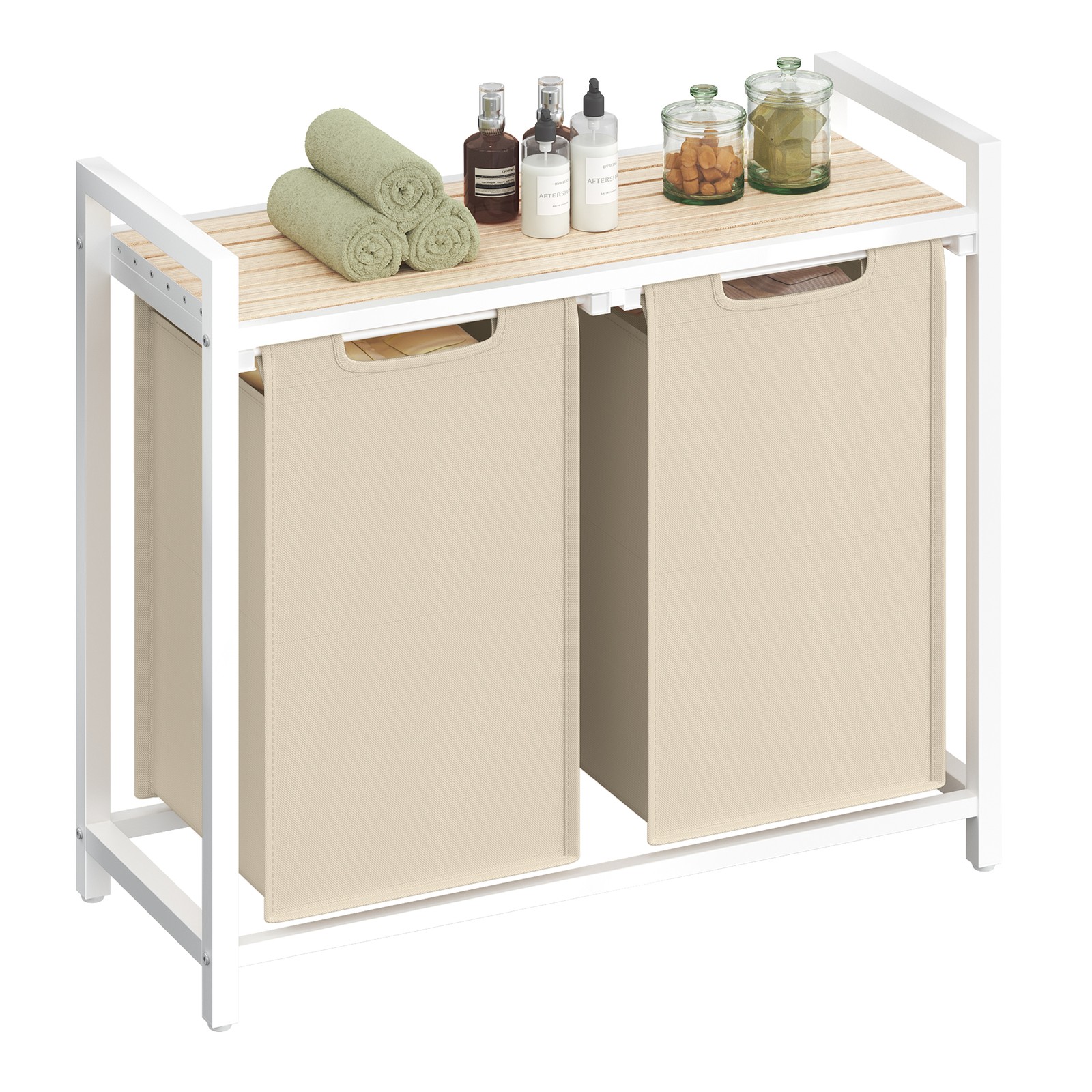 Pesukorv kahe sektsiooniga, pesukorv riiuliga, pesukast