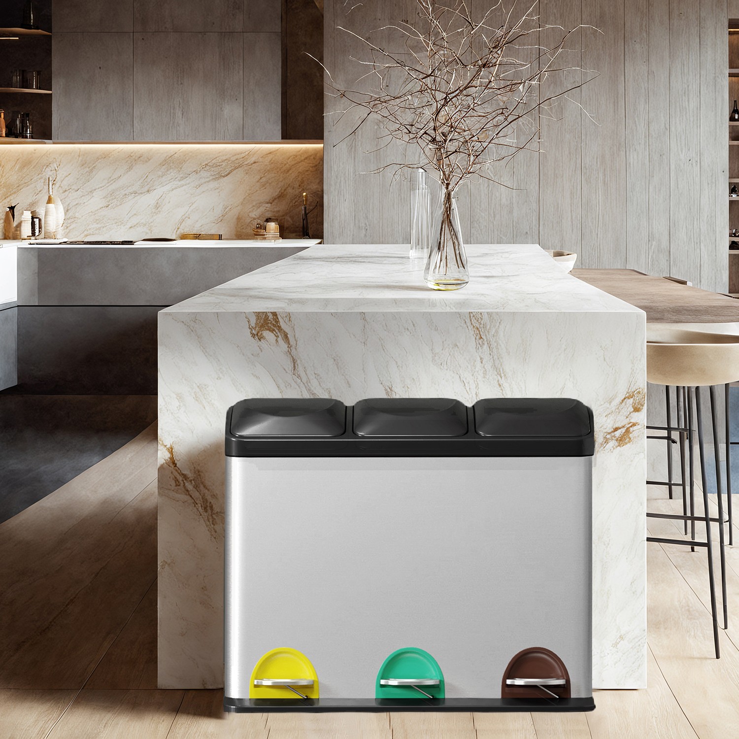 Prügikast köök, 3 x 8 L, väike maht