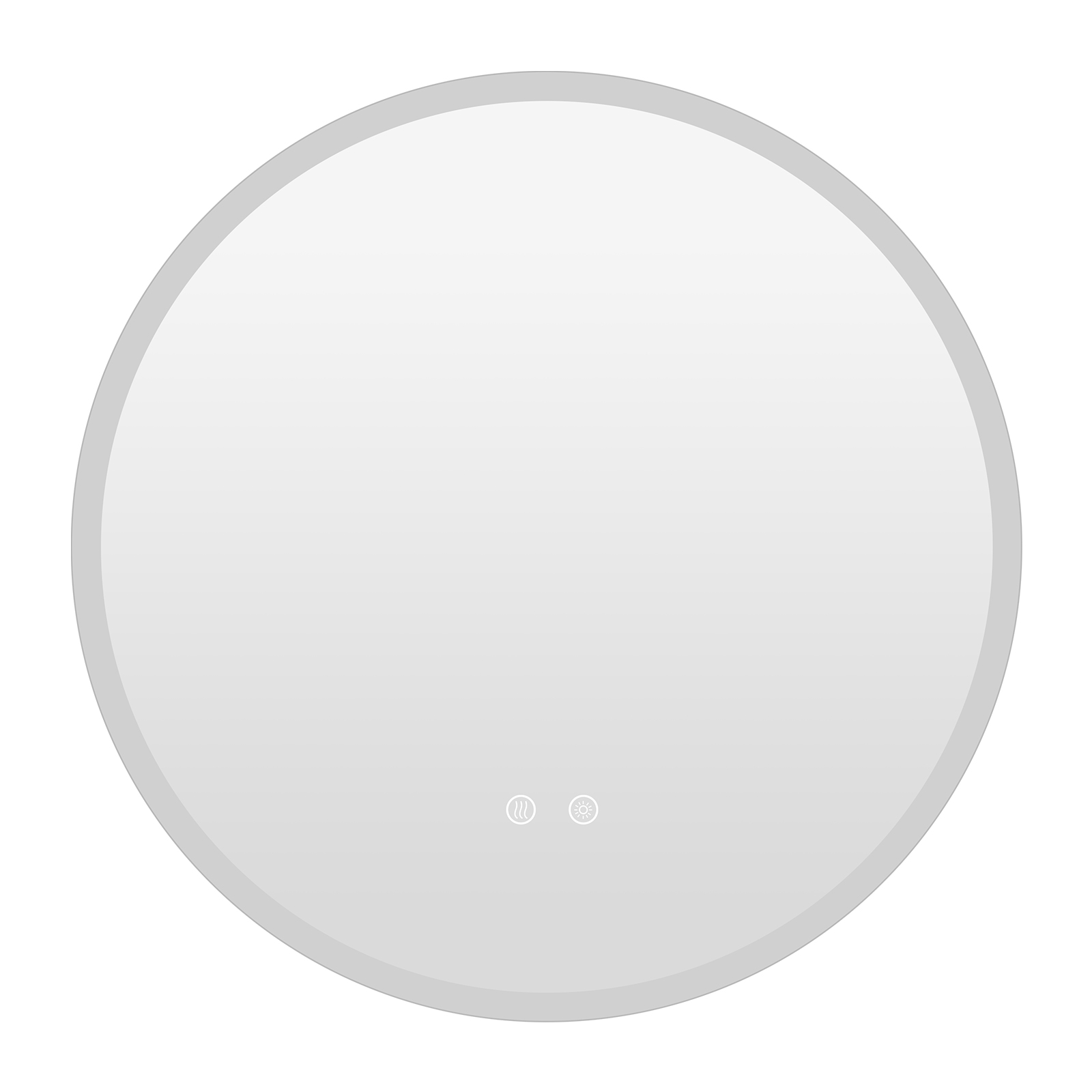 Ümmargune LED-vannitoa peegel 3-värvilise karastatud klaasiga, 70 cm hämarduv meigipeegel uduvastase mälufunktsiooniga