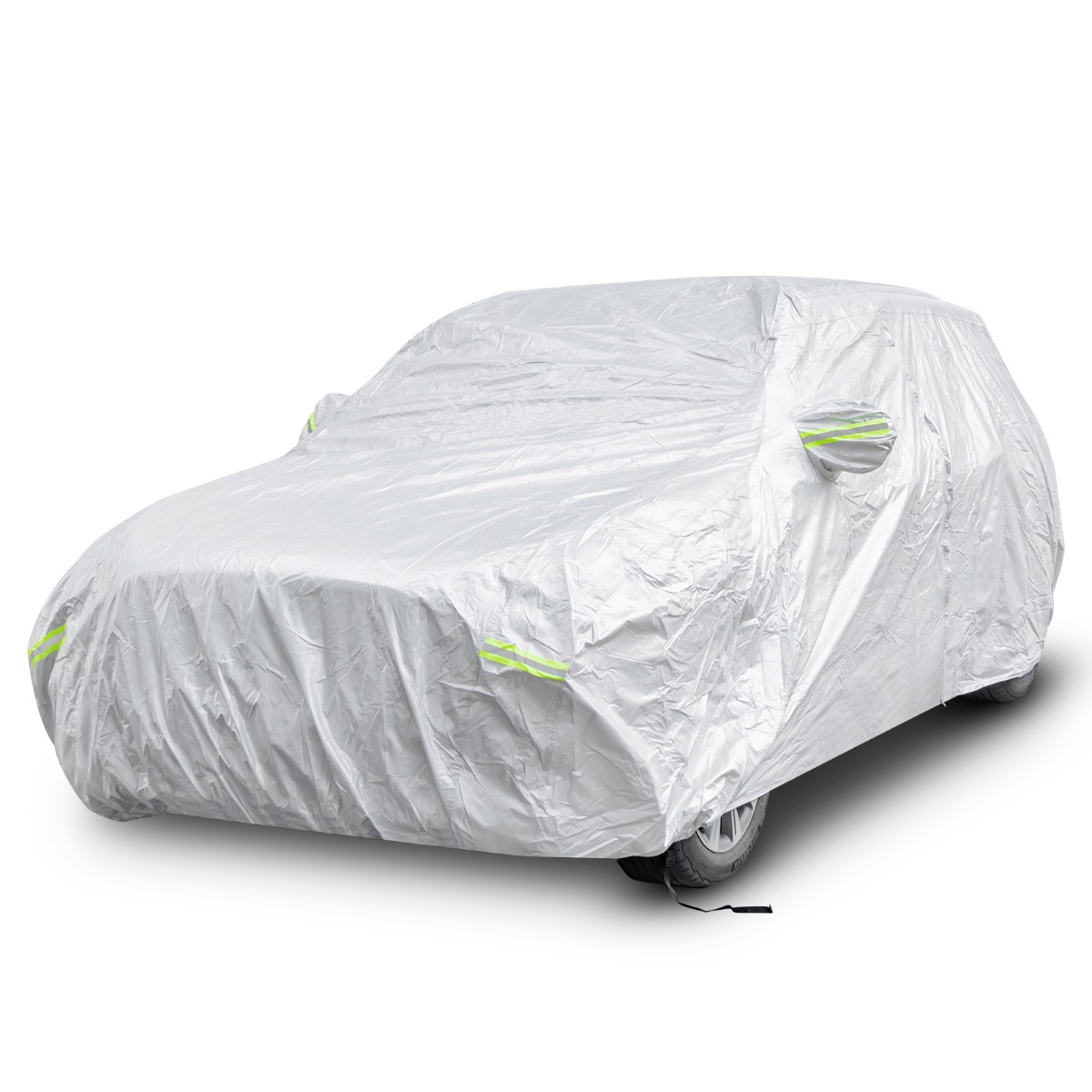 Ilmastikukindel tent sõidukitele lukuga uksega autokate 483 x 191 x 153 cm hõbedane