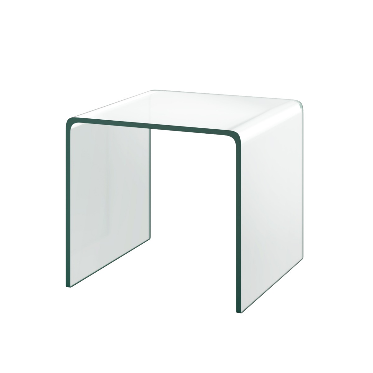 Külglaud klaasist öökapp U-kujuline läbipaistvast klaasist laud ruudukujuline 45 x 45 x 41 cm