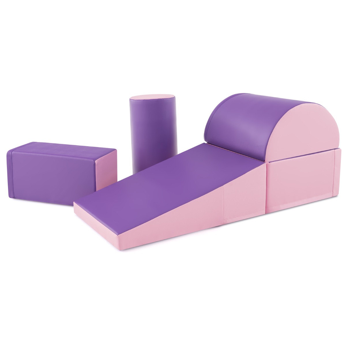 Viieosaline hiigel-pehmikute komplekt, suured vahtplastist ronimisklotsid lastele, lilla
