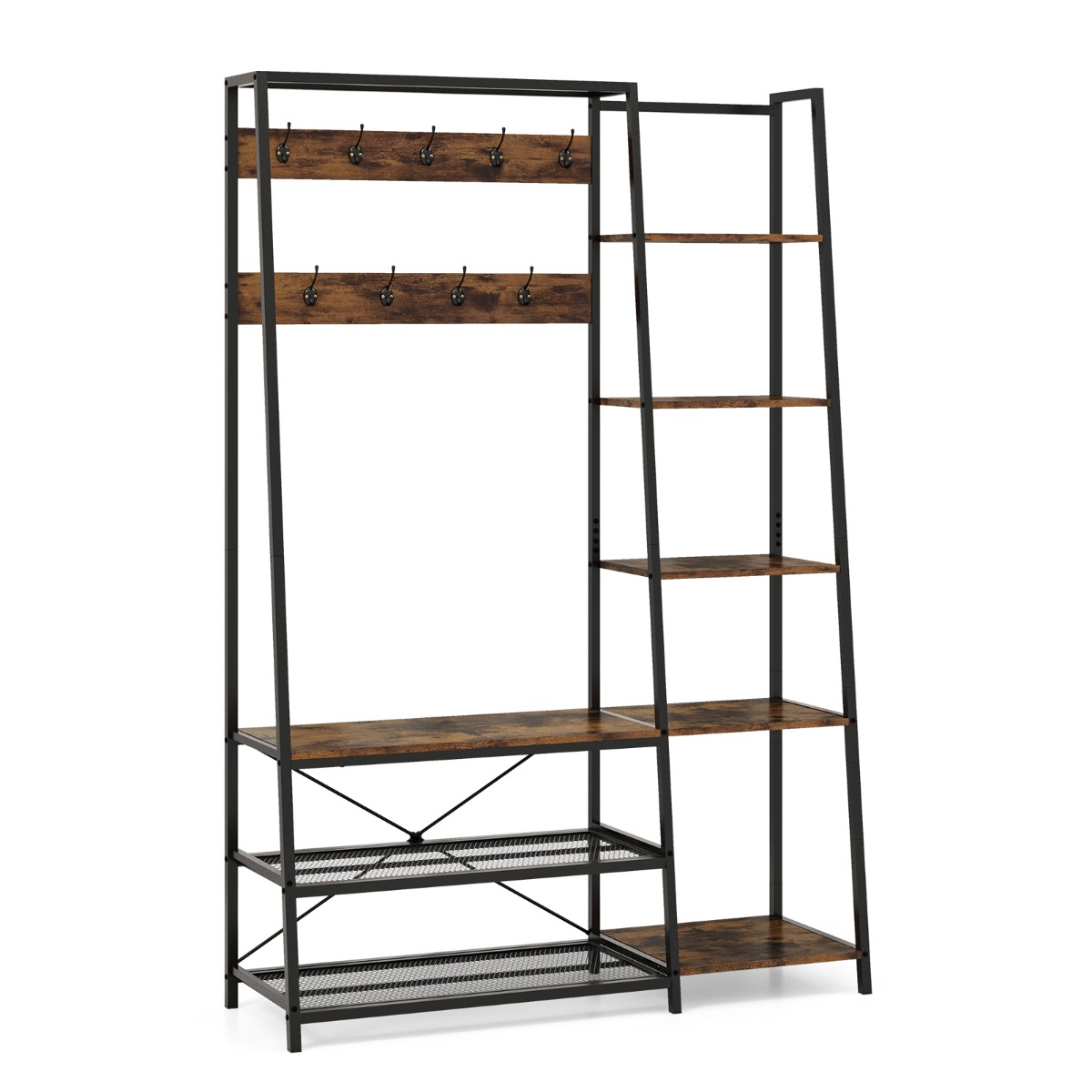 5-ühes esiku puu- ja metallriiul