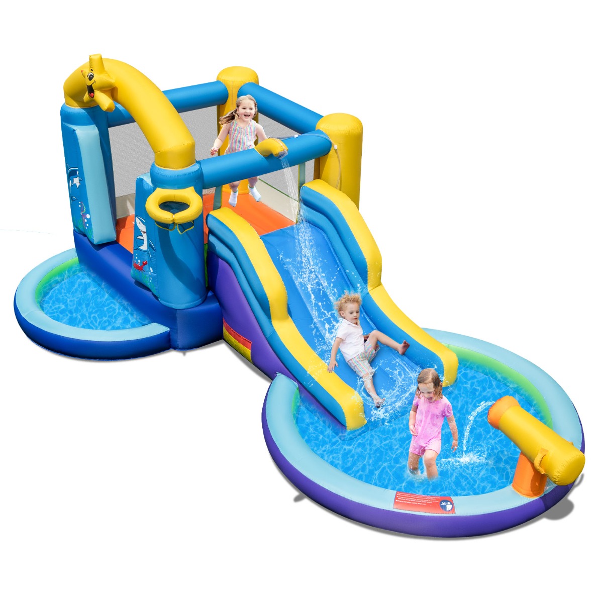 Täispuhutav veeliumägede park 2 basseiniga