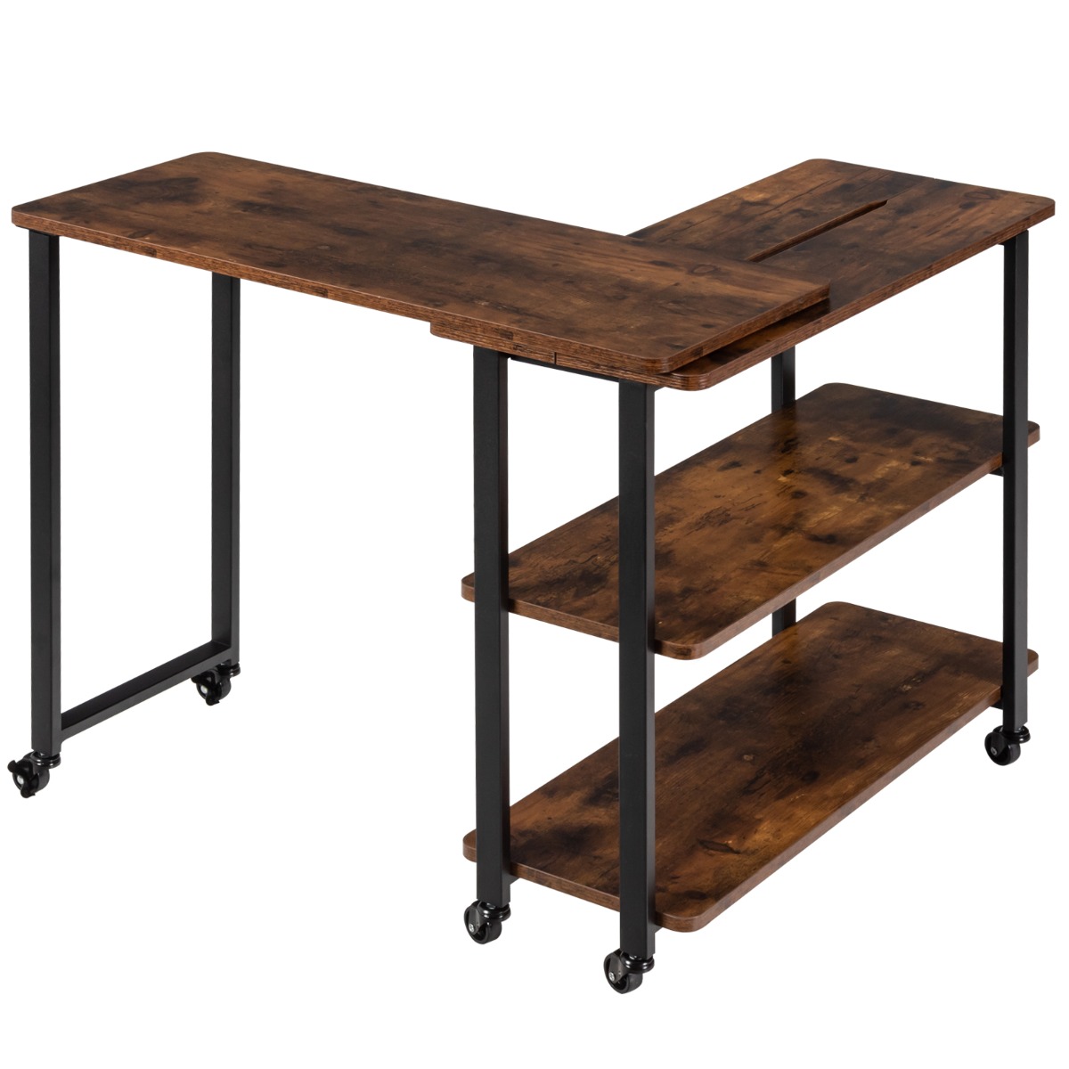 L-kujuline ratastega abilaud