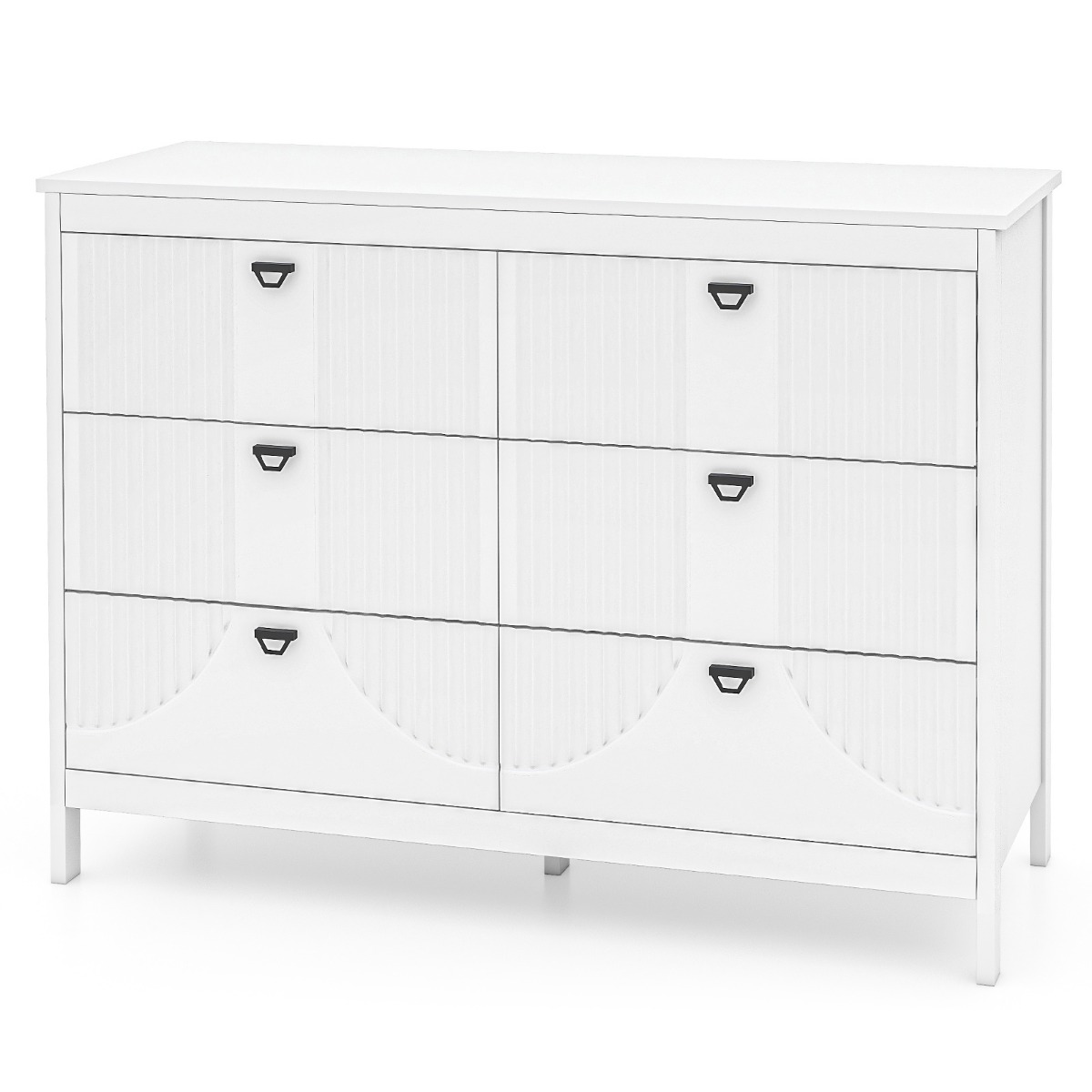 Kummut 6 sahtliga valge puidust kummut kaasaegne 106 x 40 x 79 cm