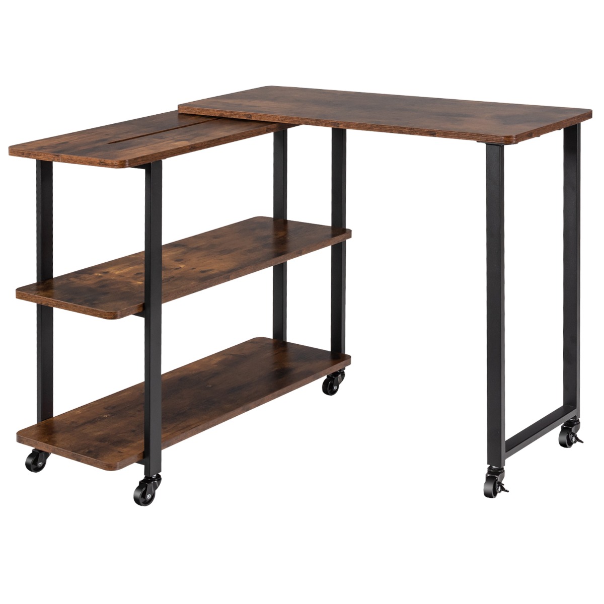 L-kujuline ratastega abilaud