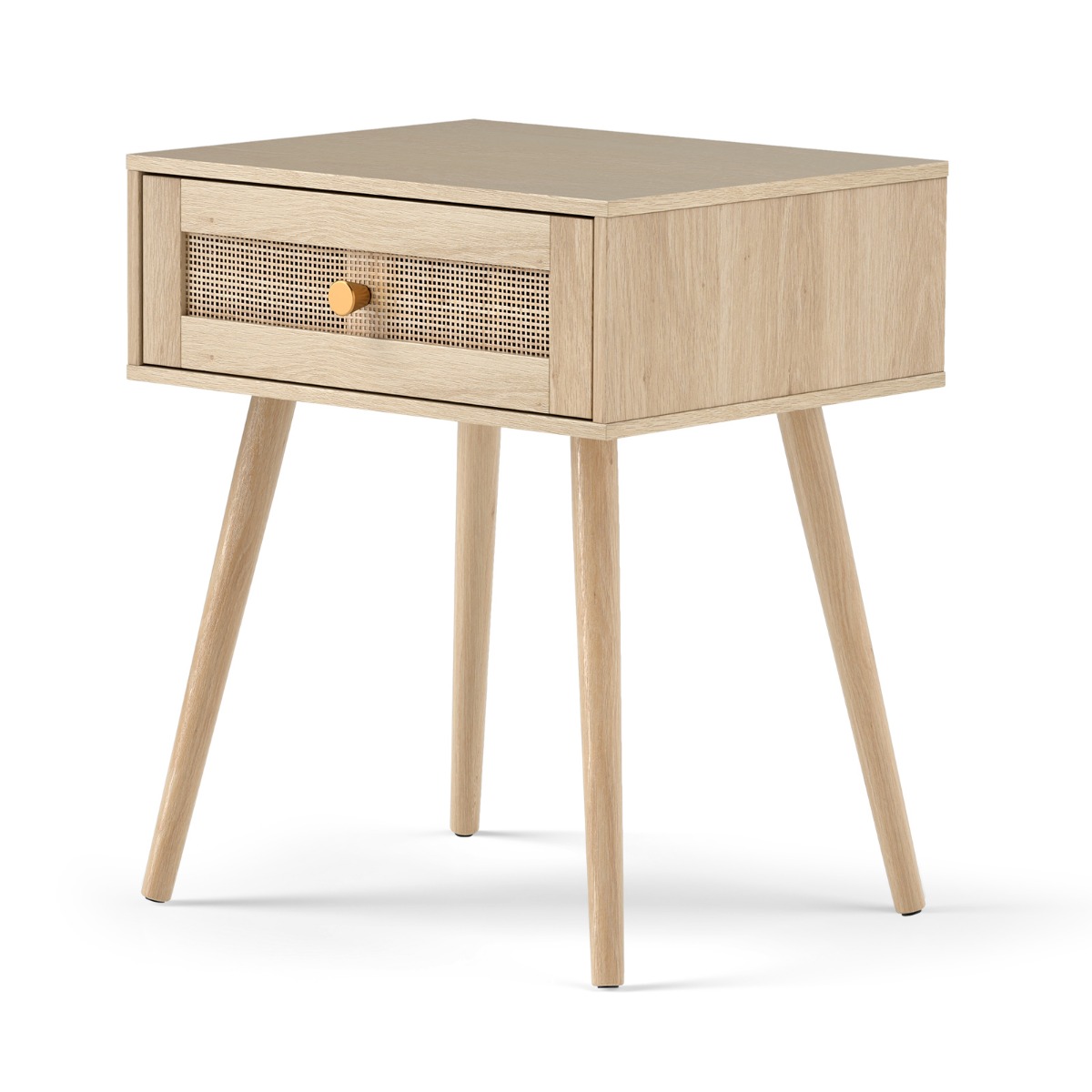 Öökapp rotangist öökapp sahtli ja täispuidust jalgadega abilaud diivanilaud öökonsol naturaalne